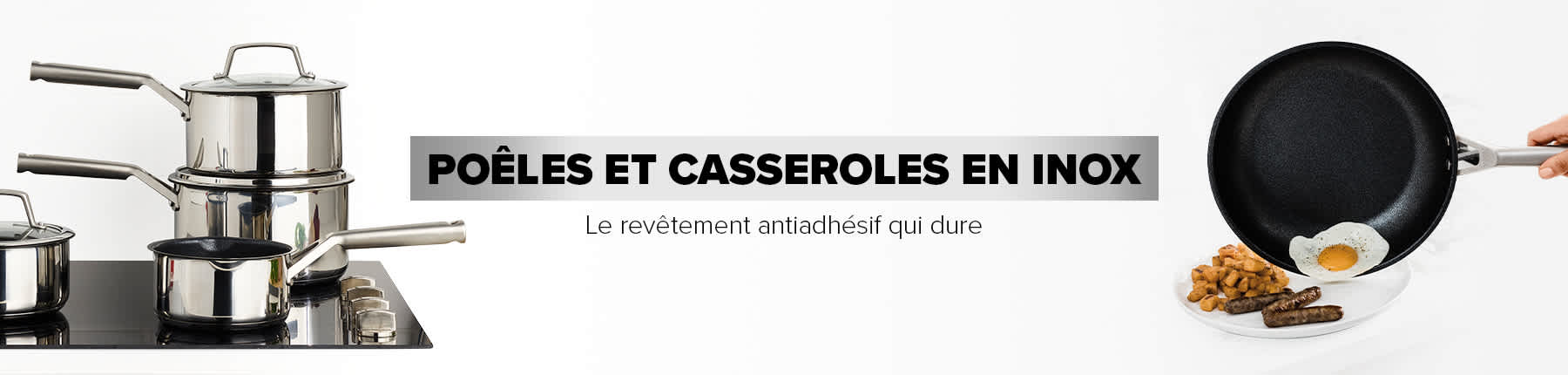 Poêles et casseroles en inox