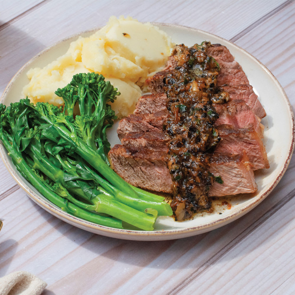 Image of Seared Sirloin Steak with Caramelised Onion Butter