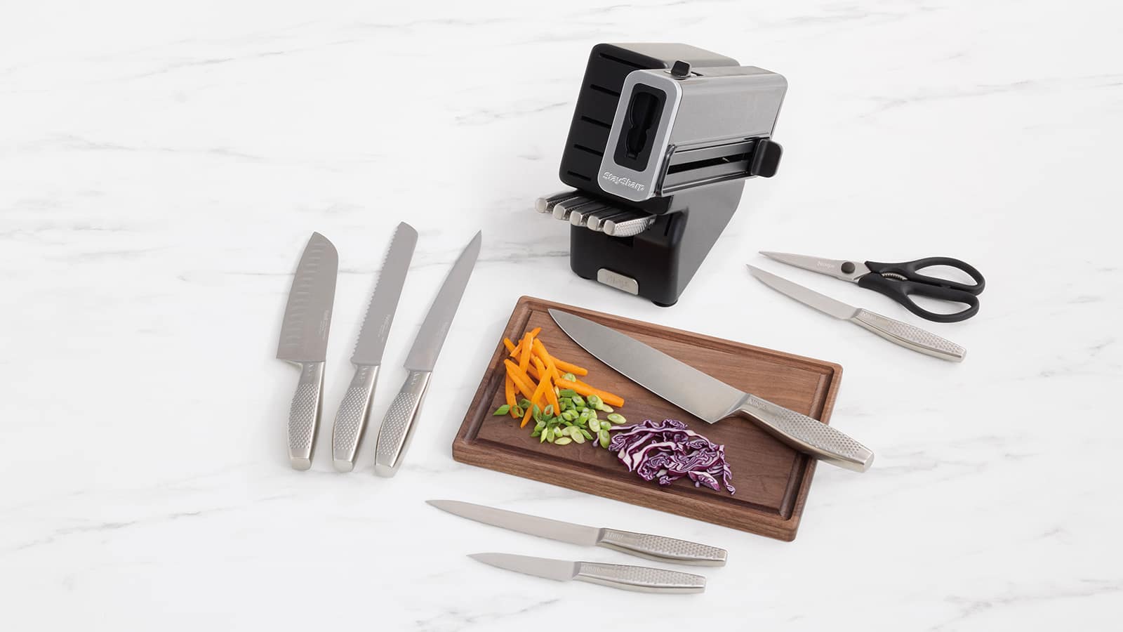 Ninja StaySharp 14-Piece Stainless Knife Set, Wood Block Ninja StaySharp 14-Piece Stainless Knife Set, Wood Block