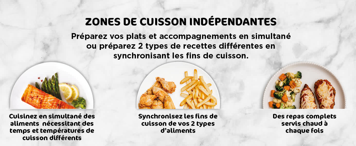 Zones de cuisson indépendantes