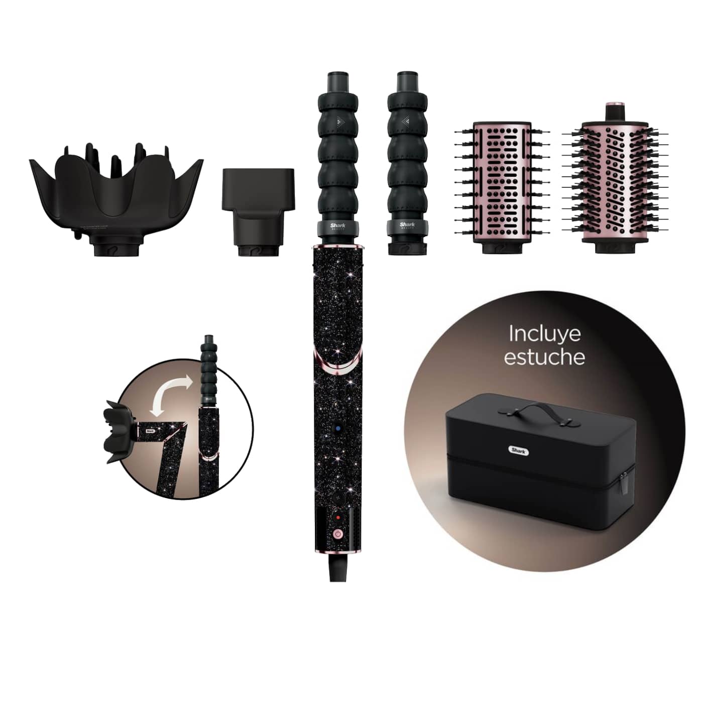 Shark FlexStyle | Moldeador y Secador — Set 5 en 1 (Diamante Negro) HD446JBEU product photo