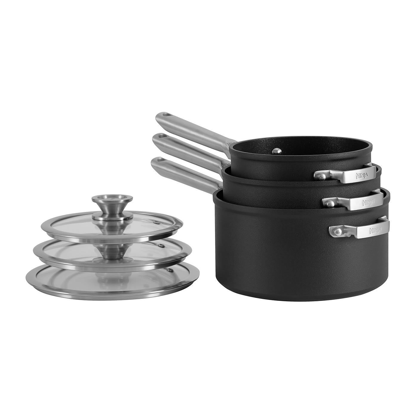 Ninja ZEROSTICK Stackable 3-Piece Saucepan Set C53000UK review: top pans  for clutter-free cupboards