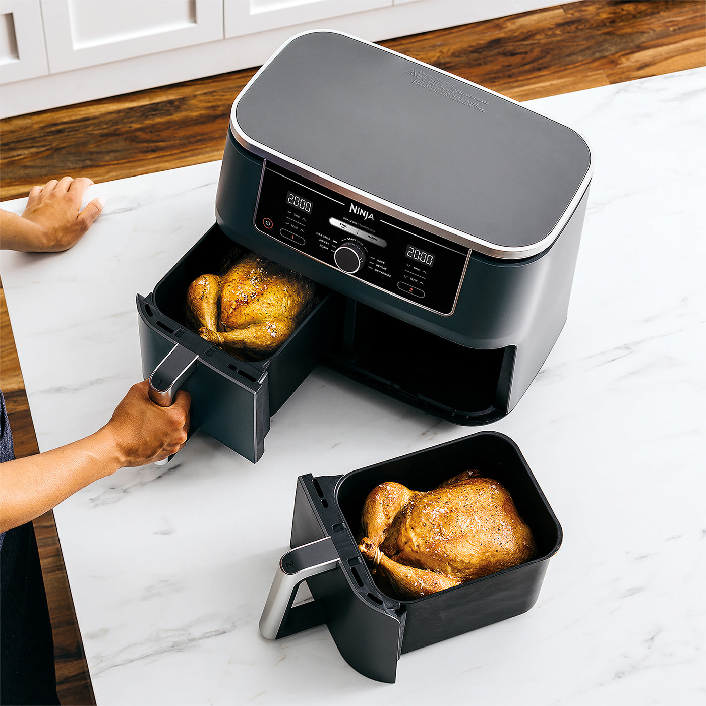 Découvrez Ninja Foodi Friteuse sans Huile Air Fryer Double Compartiment 