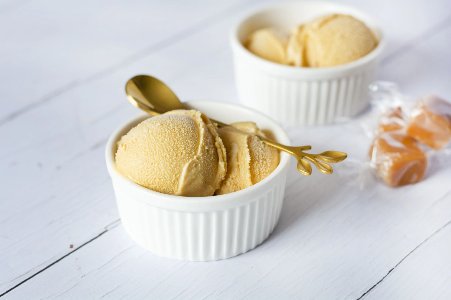 Imagen de un Gelato italiano de mantequilla salada y caramelo