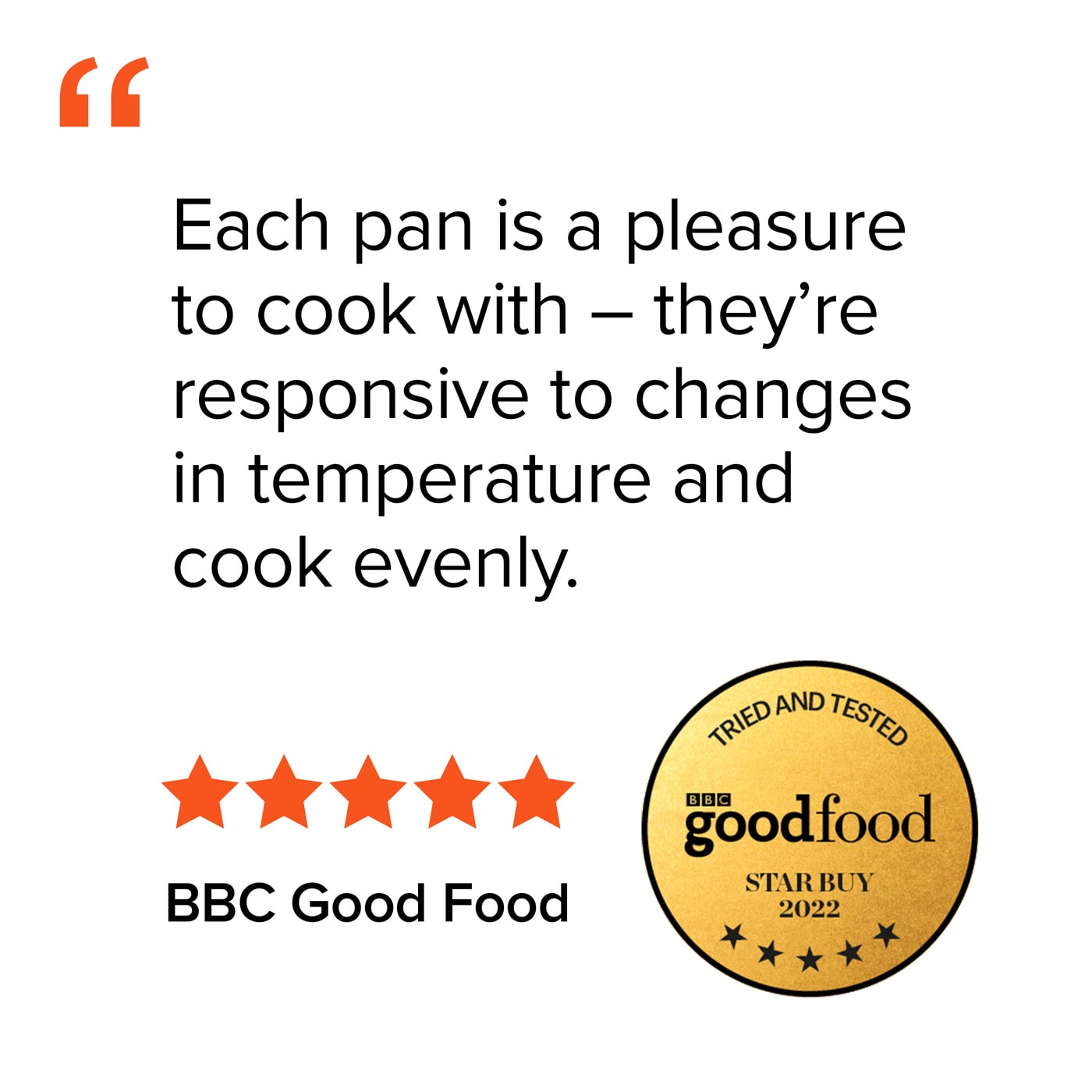 This high-quality pan set boasts an impressive non-stick coating and brilliant cooking abilities. Each pan is a pleasure to cook with - BBC Good Food Star Buy 2022