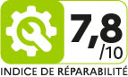 Repairability Index : 7.8 / 10