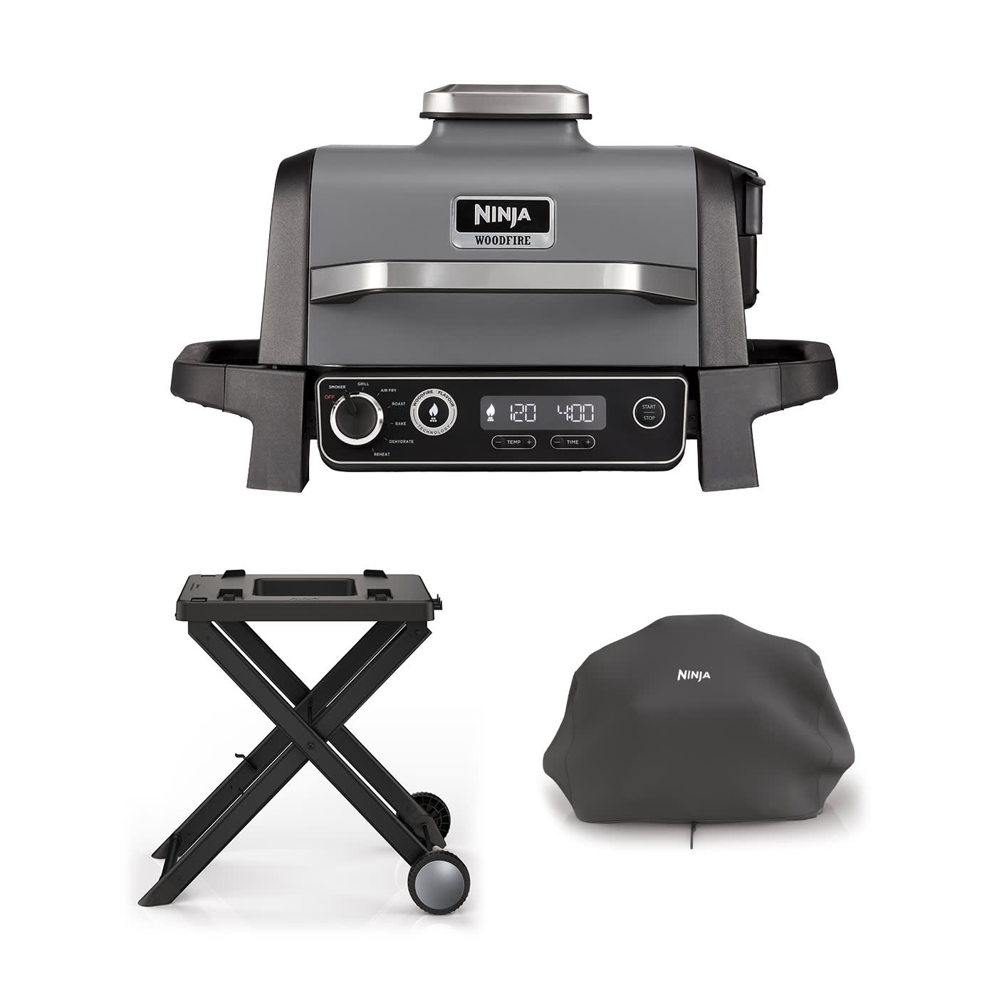 Ninja Woodfire Electric BBQ Grill & Smoker, Black