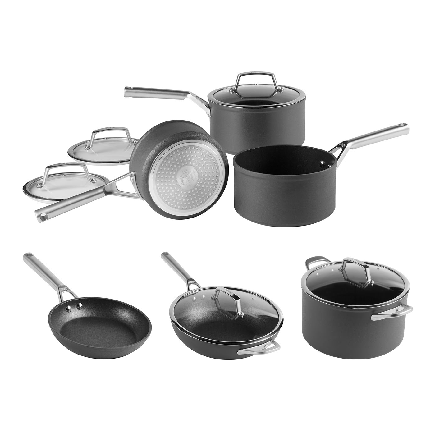 Ninja ZEROSTICK Premium Cookware 3-Piece Saucepan Set with Glass Lids, Long  Lasting Non Stick 3 Pan Set, Hard Anodised Aluminium, Induction