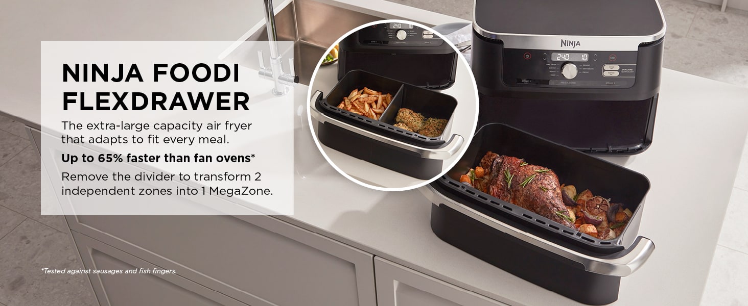 Ninja Foodi FlexDrawer Air Fryer, Dual Zone Avec Séparateur