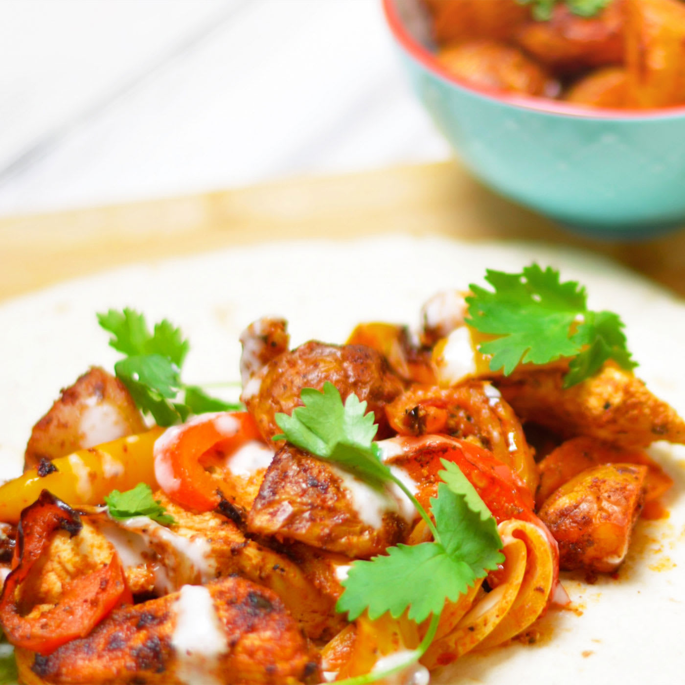 Image of chicken-fajitas-with-spicy-potatoes