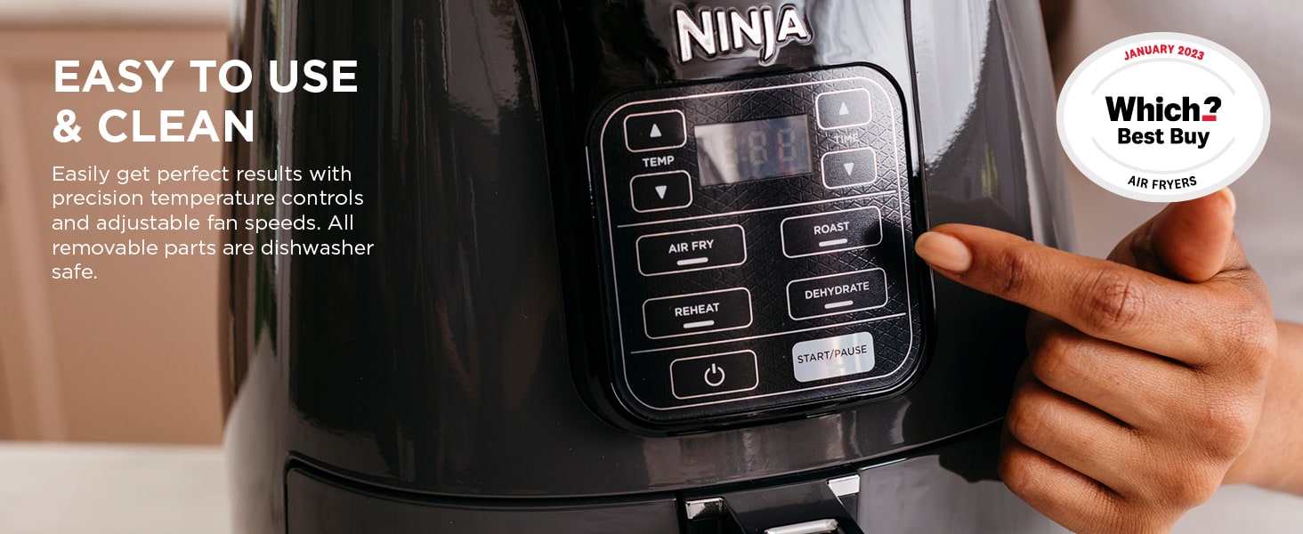 Ninja Foodi Dual Zone Digital Air Fryer, 2 Drawers, 7.6L, 6-in-1, Uses No  Oil, Air Fry, Max Crisp, Roast, Bake, Reheat, Dehydrate, Cooks 4-6  Portions, Non-Stick, Dishwasher Safe Baskets, Black AF300UK 