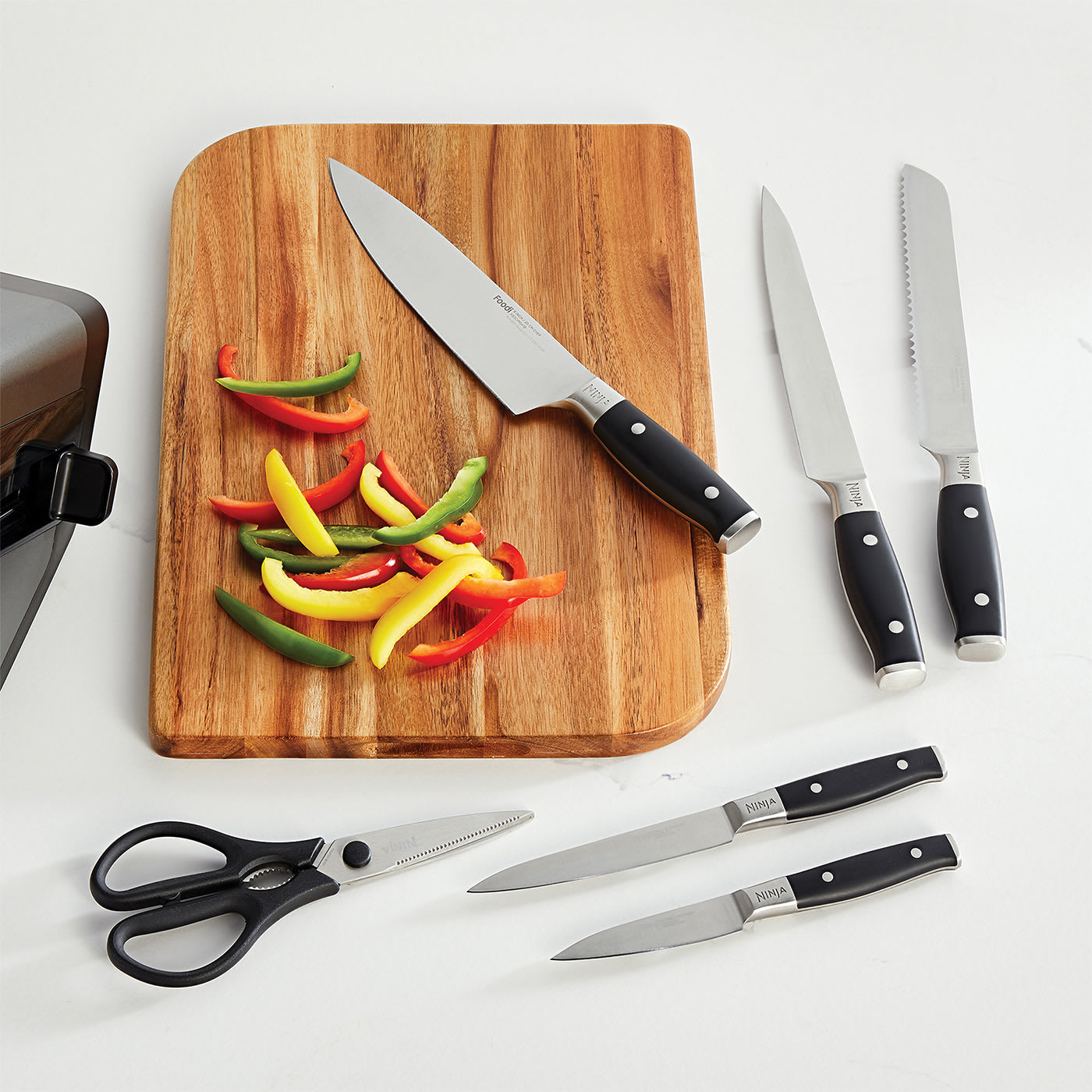 Juego de cuchillos de cocina de 15 piezas con 6 cuchillos de carne con  afilador, cuchillo de chef, cuchillo de acero inoxidable de alto carbono  alemán