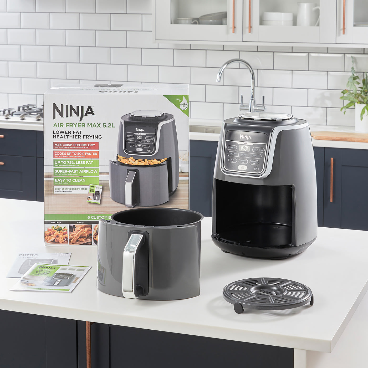 Ninja 5.2L AF160UK Air Fryer Max - Grey and Black