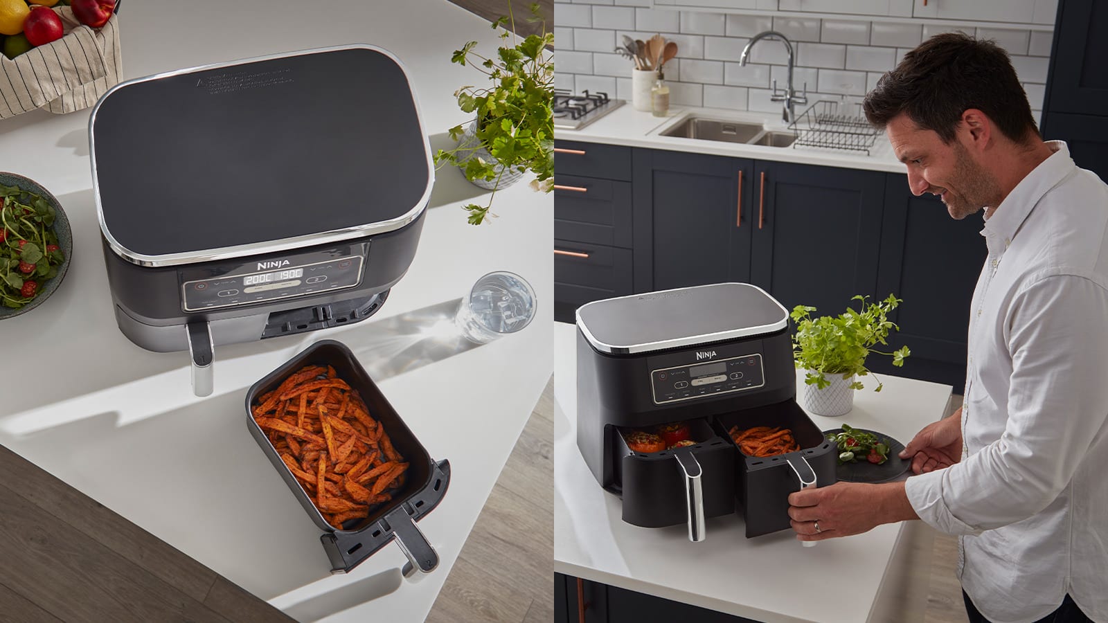 Ninja [AF300EU] Foodi, Friteuse sans Huile Air Fryer Double