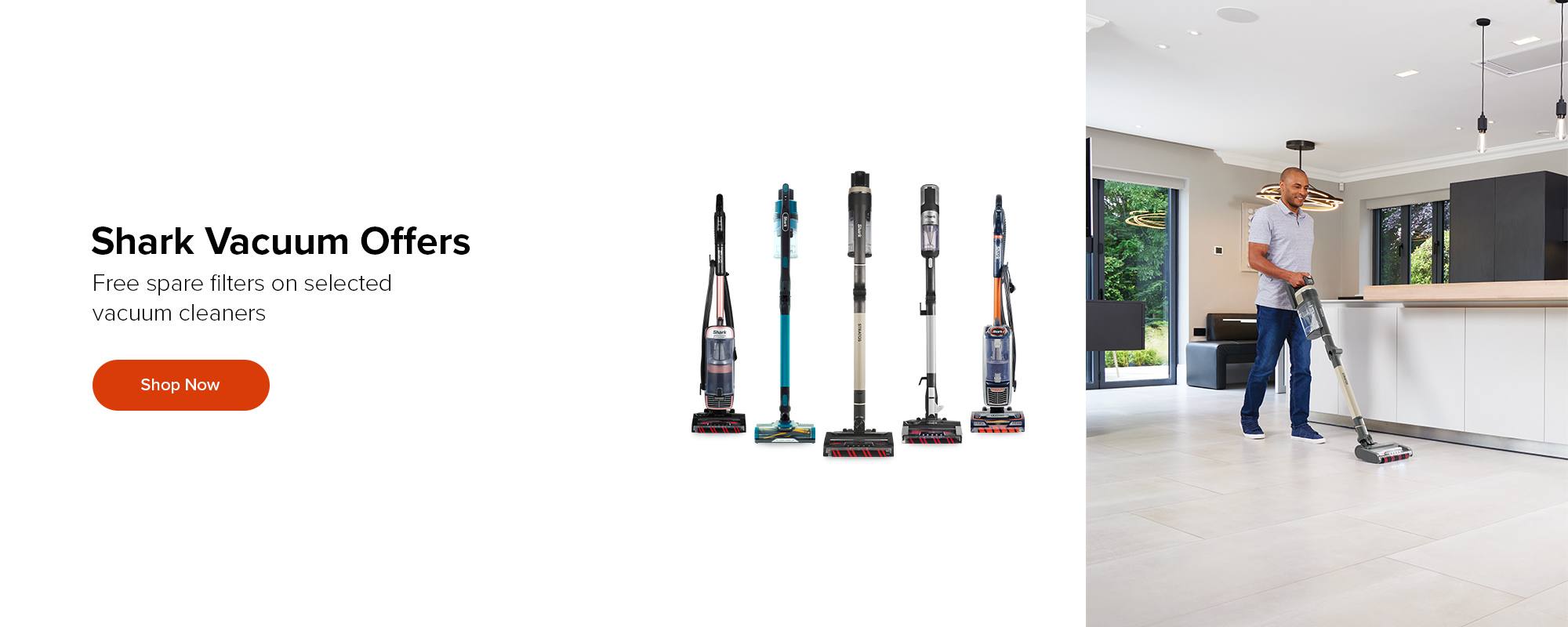 Save up to £110 with the latest offers on Shark Vacuum Cleaners