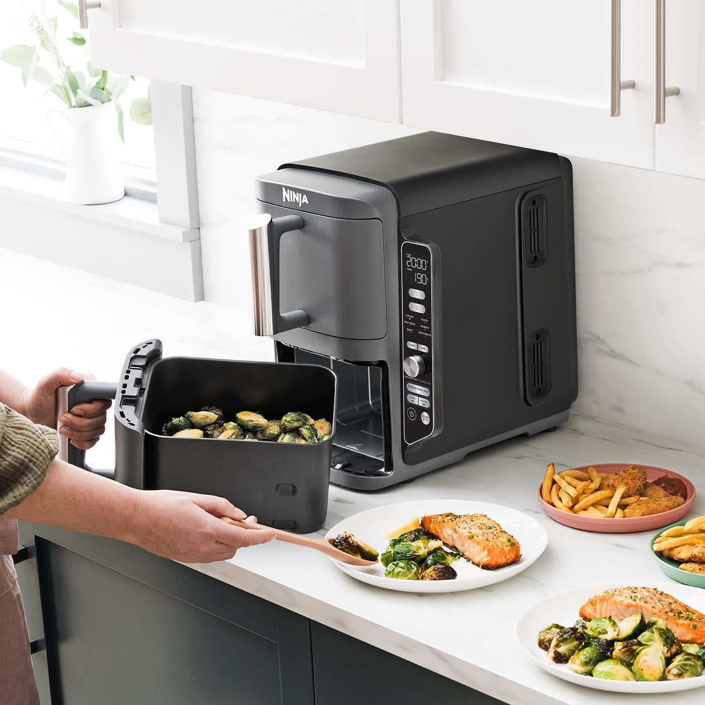 Ninja Double Stack XL airfryer med 2 lådor 9,5 liter SL400EU Ninja Produkter favorable