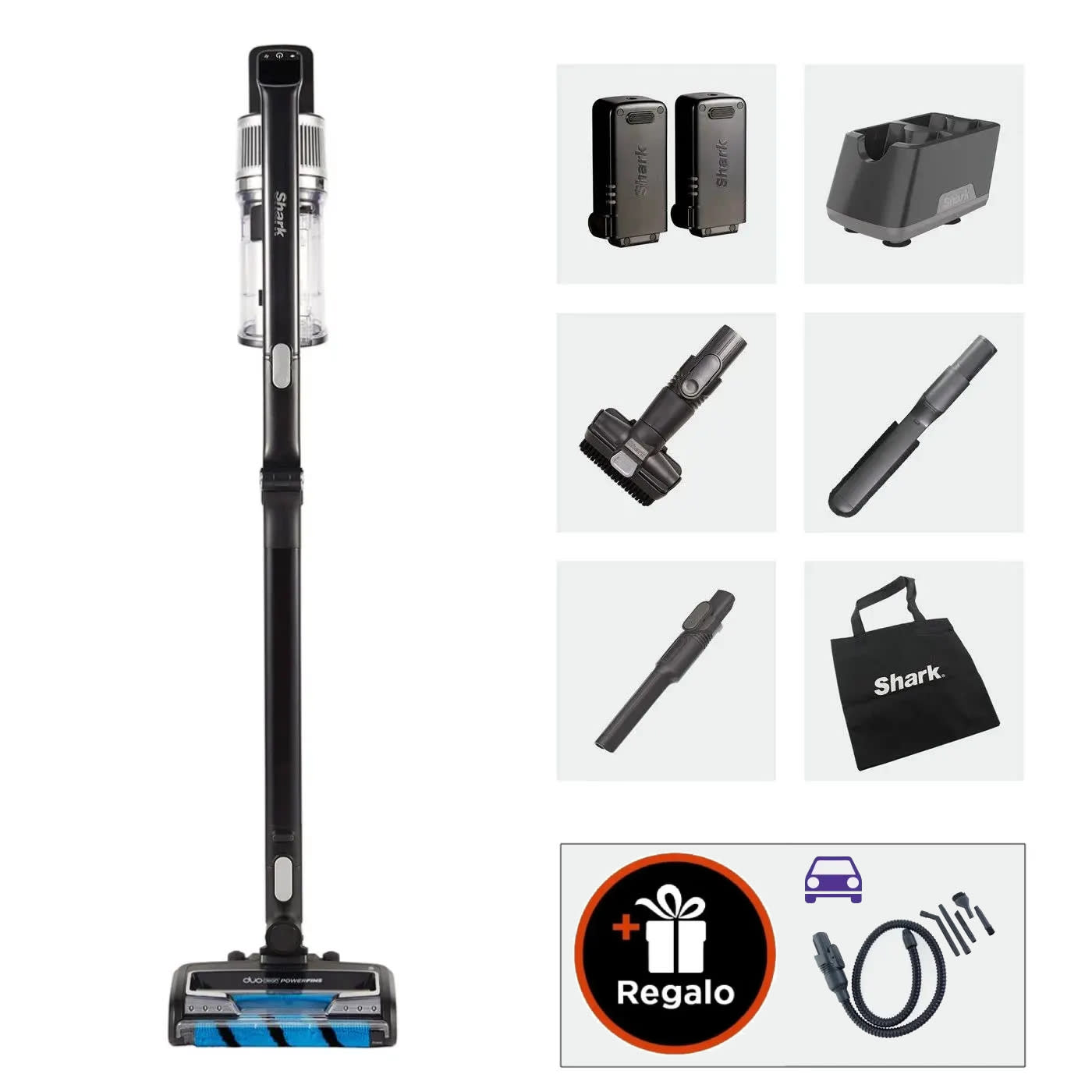 Aspiradora sin cable Shark (Dos bater&iacute;as) Negro/Plateado IZ320EU product photo