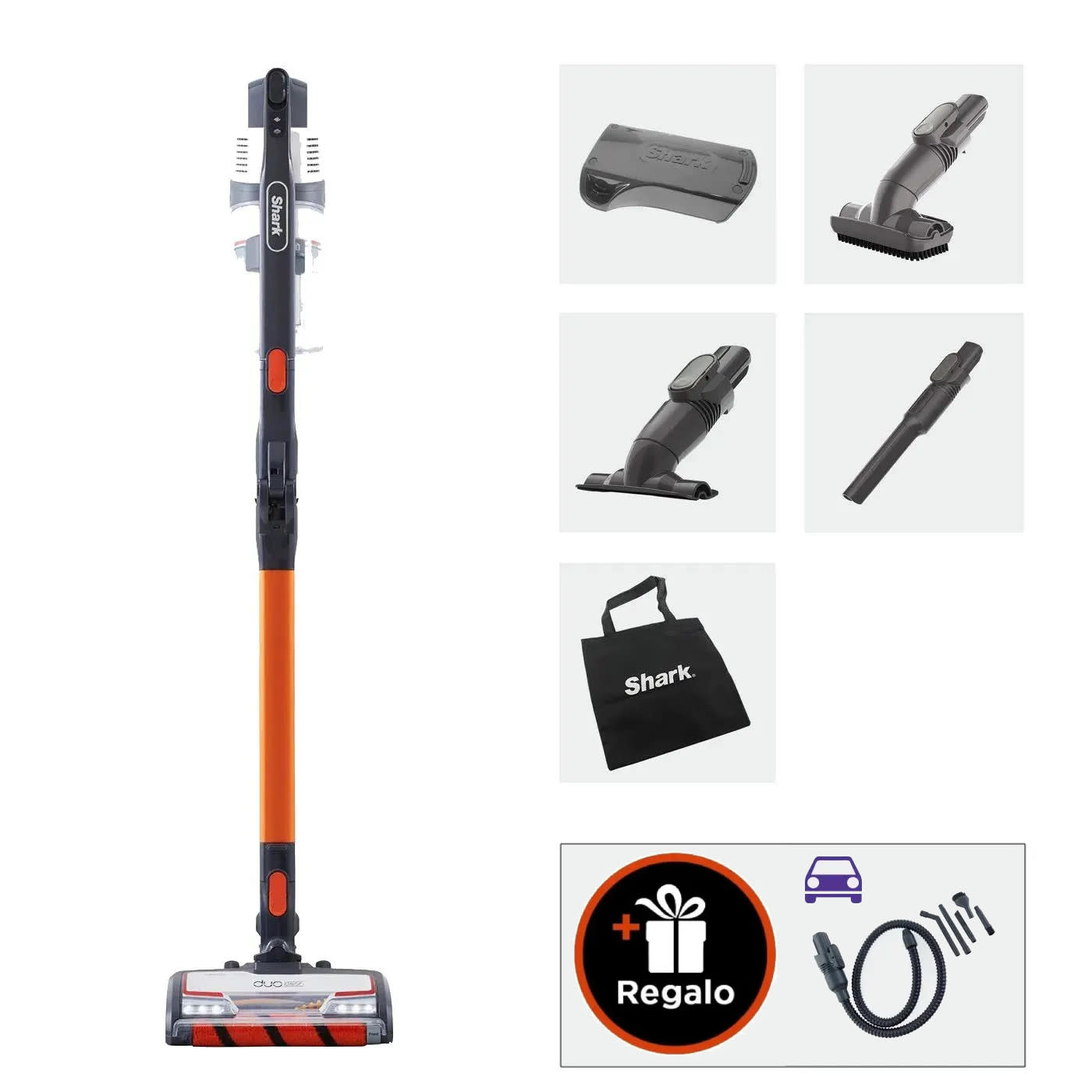 Aspiradora sin cable Shark (Una batería) Naranja/Blanco IZ201EU product photo
