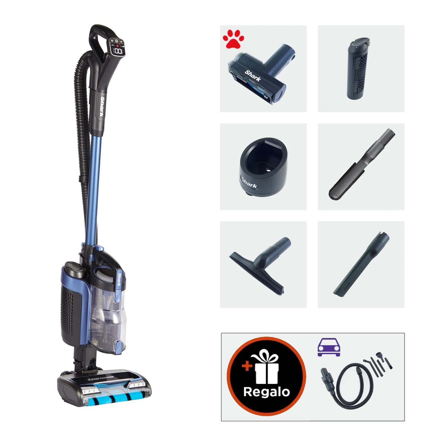 Aspiradora vertical sin cable Shark (Una batería) Azul, Modelo mascotas ICZ300EUT product photo