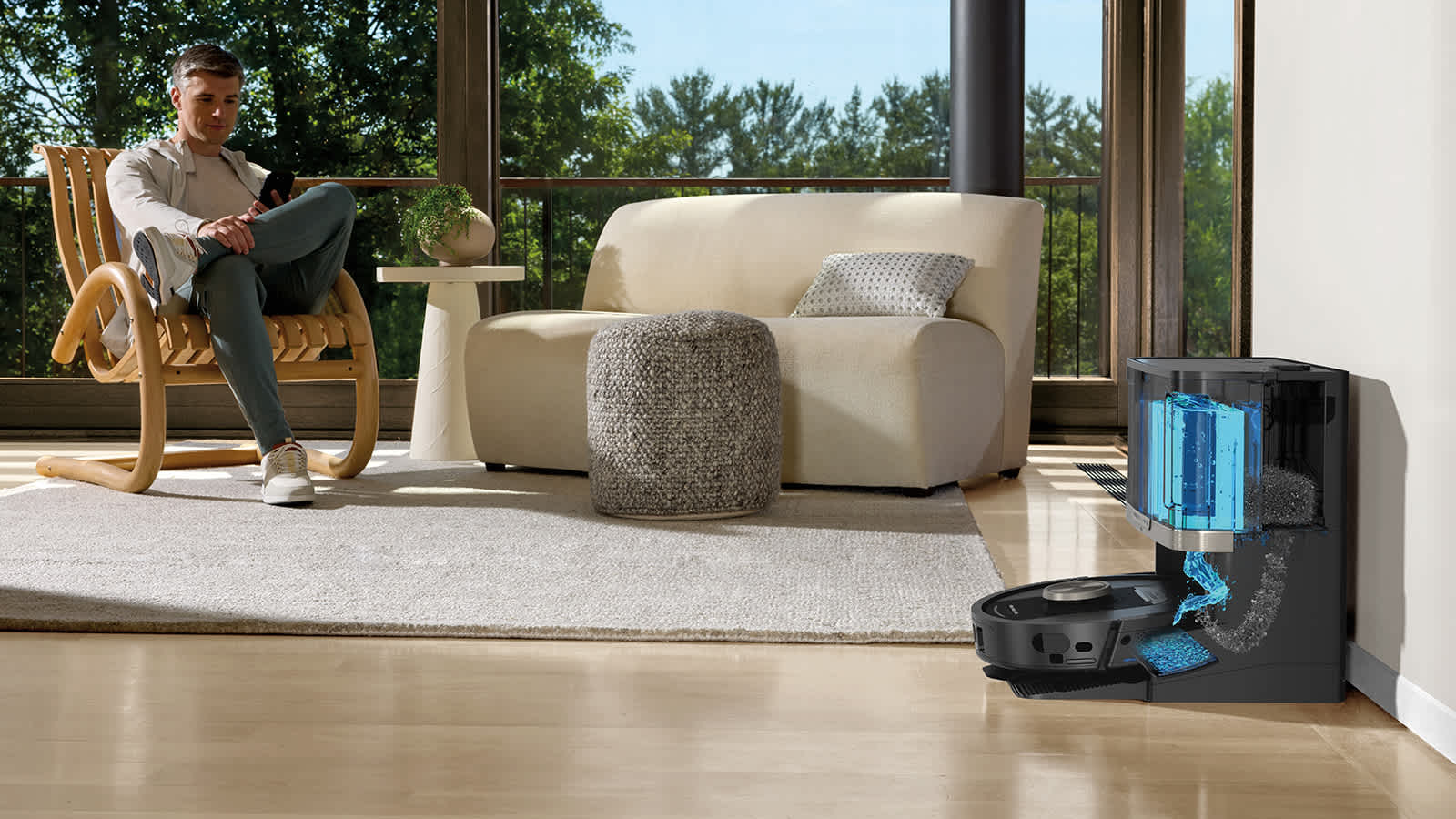 Robot Aspirador 2 en 1 Shark PowerDetect NeverTouch Pro con mopa y vaciado automático RV2800ZEEU