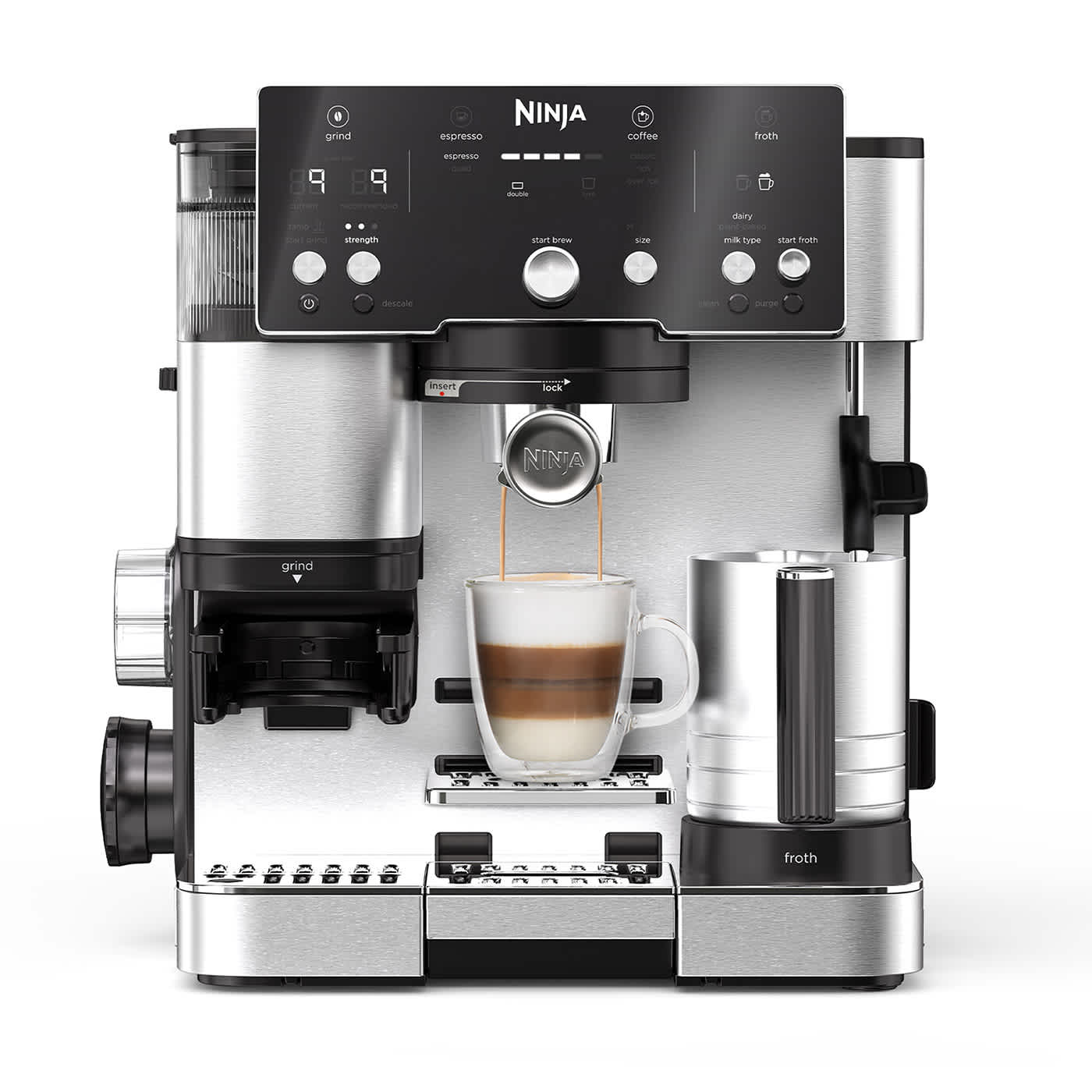 Cafetera espresso  semiautomática Ninja Luxe 2 en 1, modelo ES501EU