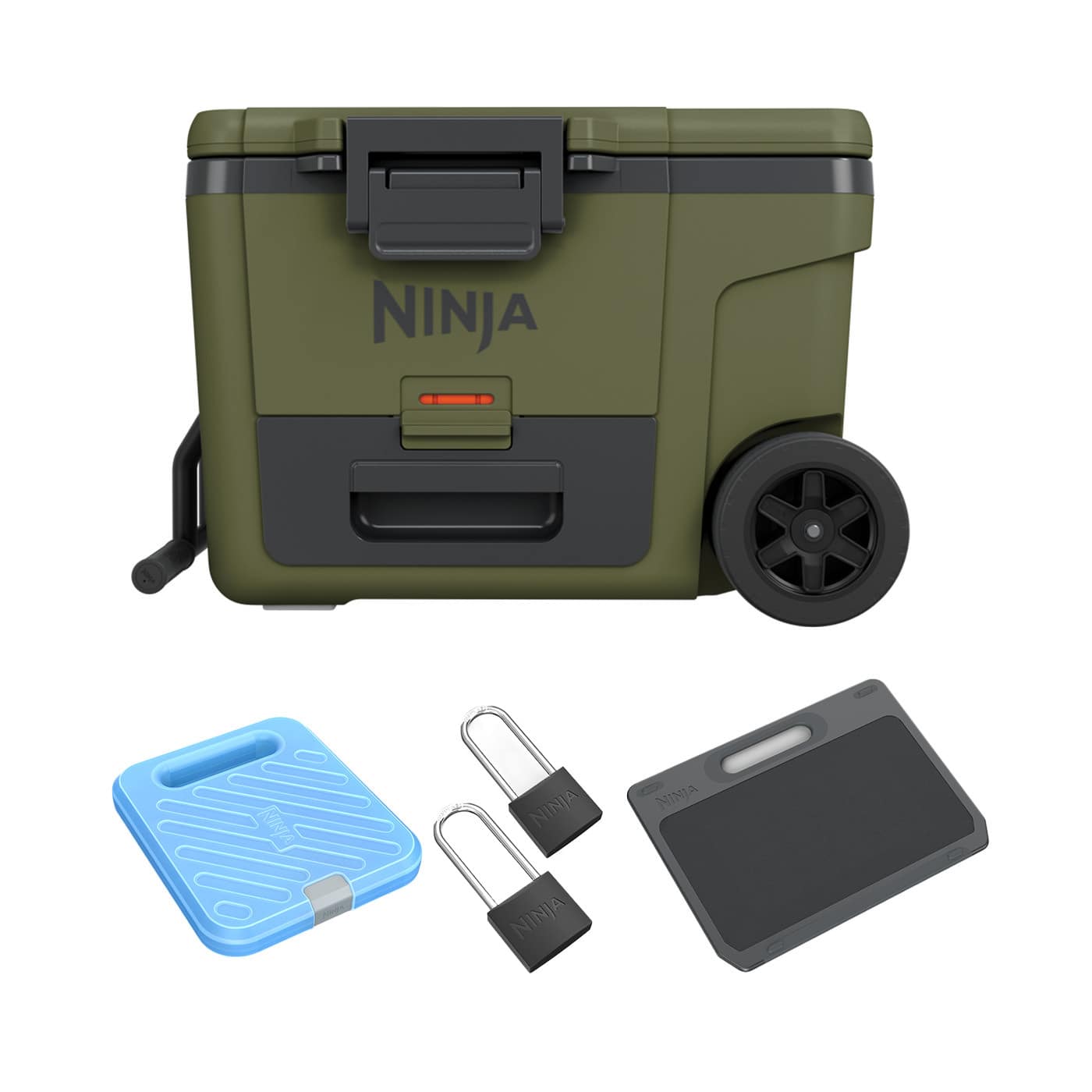 Ninja FrostVault 45QT/42L Wheeled Cooler with Dry Zone – Olive FB245EUUKDBGN product photo