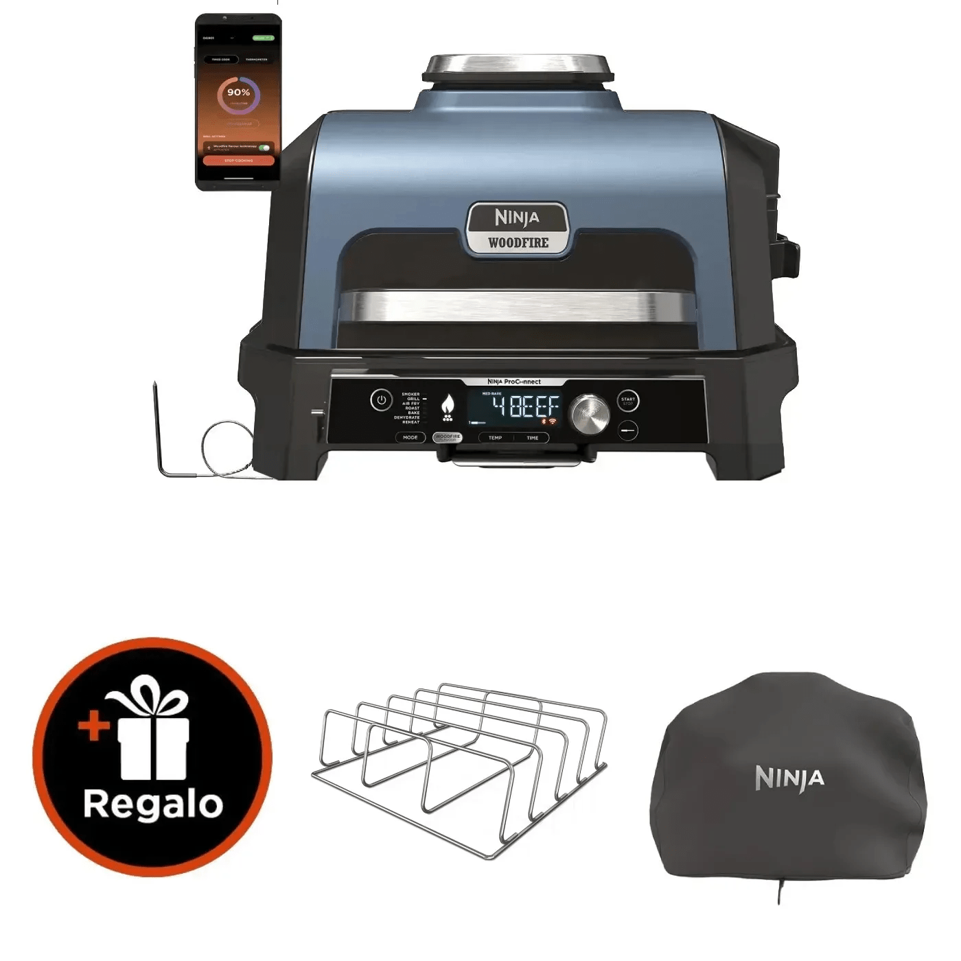 Barbecue elettrico e Affumicatore Ninja Woodfire Pro Connect XL OG901EU product photo