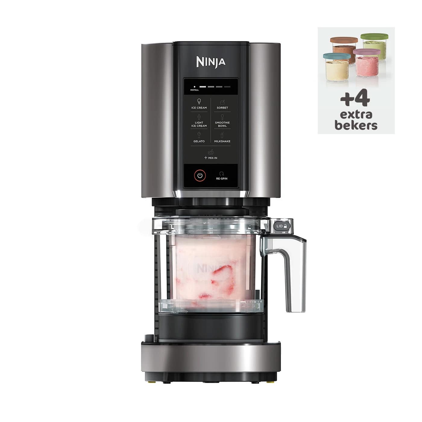Ninja CREAMi Ice Cream & Frozen Dessert Maker - Bundel inclusief 4 extra bekers productfoto
