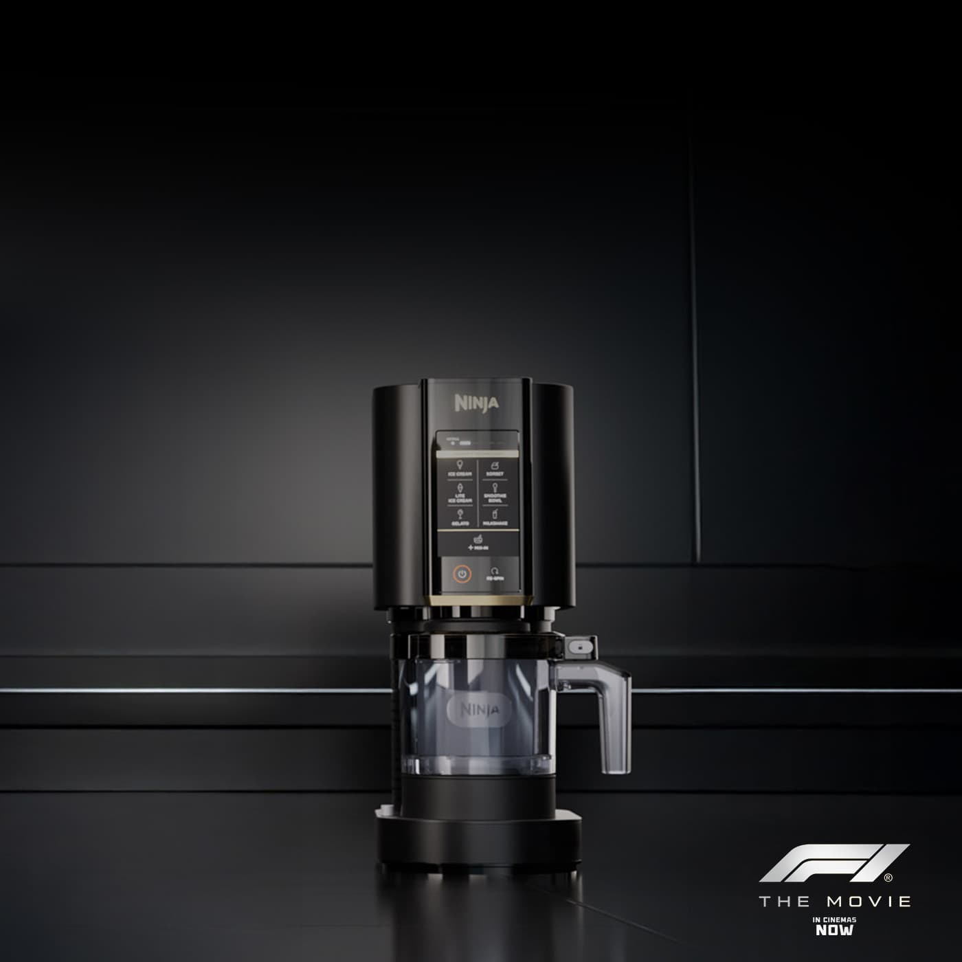 Limited edition Ninja Creami Ice cream maker from the APXGP Collection on a sleek black background.