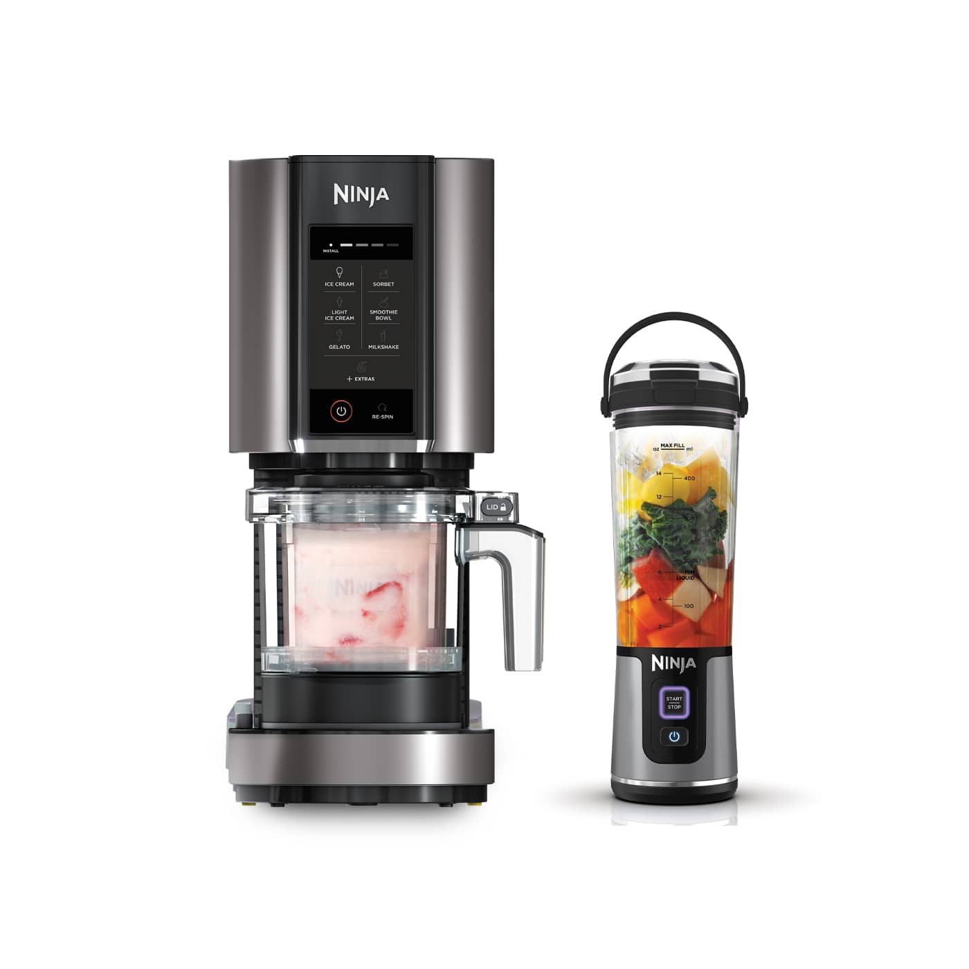Ninja CREAMi Ice Cream & Frozen Dessert Maker & Ninja Blast - Bundel productfoto