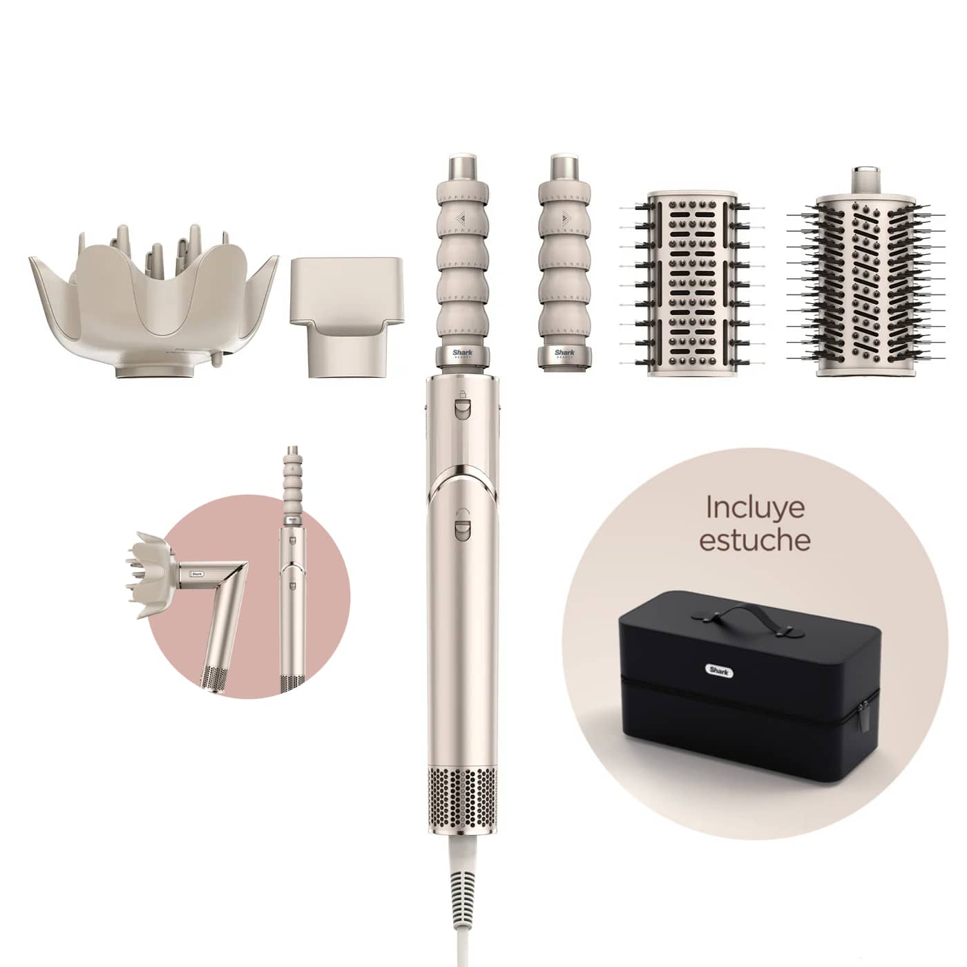 Shark FlexStyle | Moldeador y Secador — Set 5 en 1 (Champagne) HD446SLEU product photo