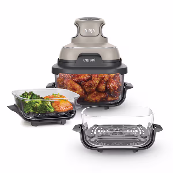 Ninja CRISPi 4-i-1 bärbar airfryer i glas Sten - Extra TempWare-glasbehållare med lock produktfoto