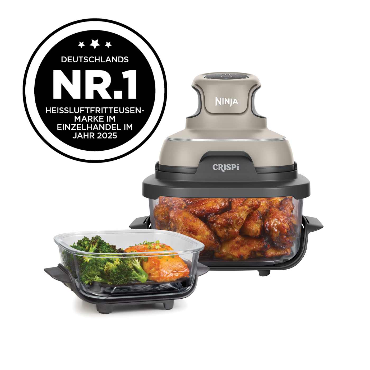 Ninja CRISPi 4-in-1 Glas-Hei&szlig;luftfritteuse Stone - FN101EUST Produktbild
