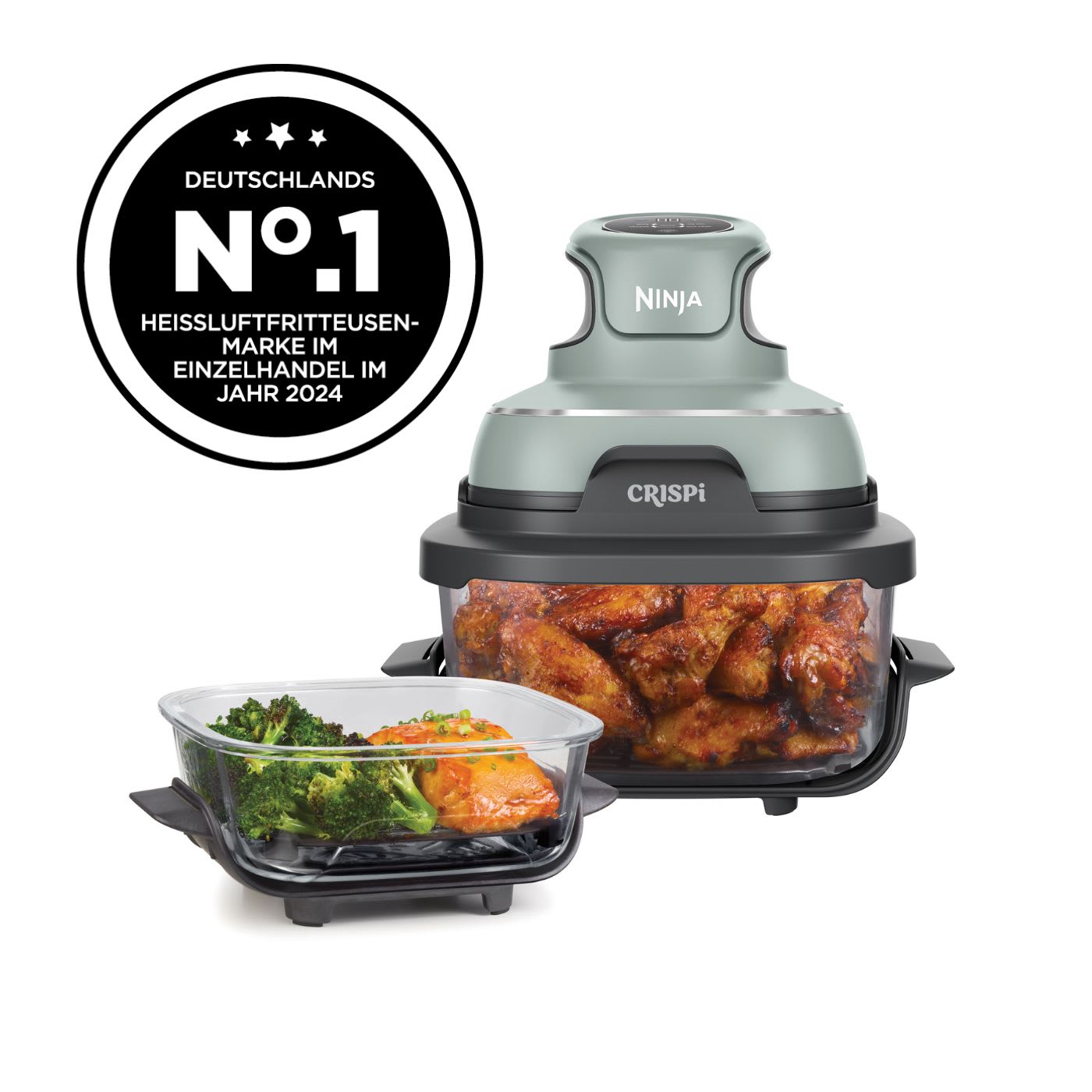 Ninja CRISPi 4-in-1 Tragbare Glas-Heißluftfritteuse Sage - FN101EUSG Produktbild