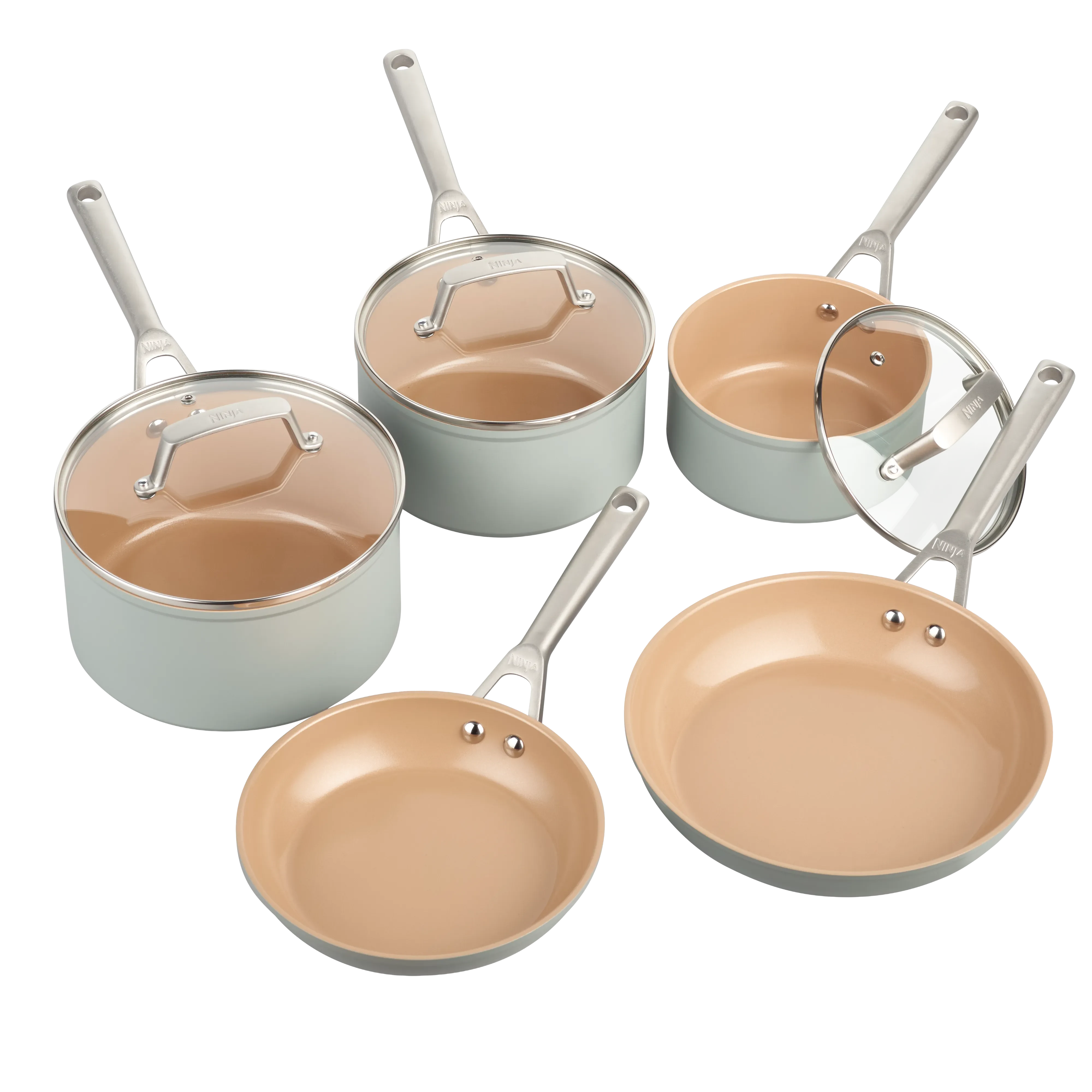 Ninja Extended Life Ceramic 5-Piece Frying Pan & Saucepan Set - CW95000EUUKDB product photo