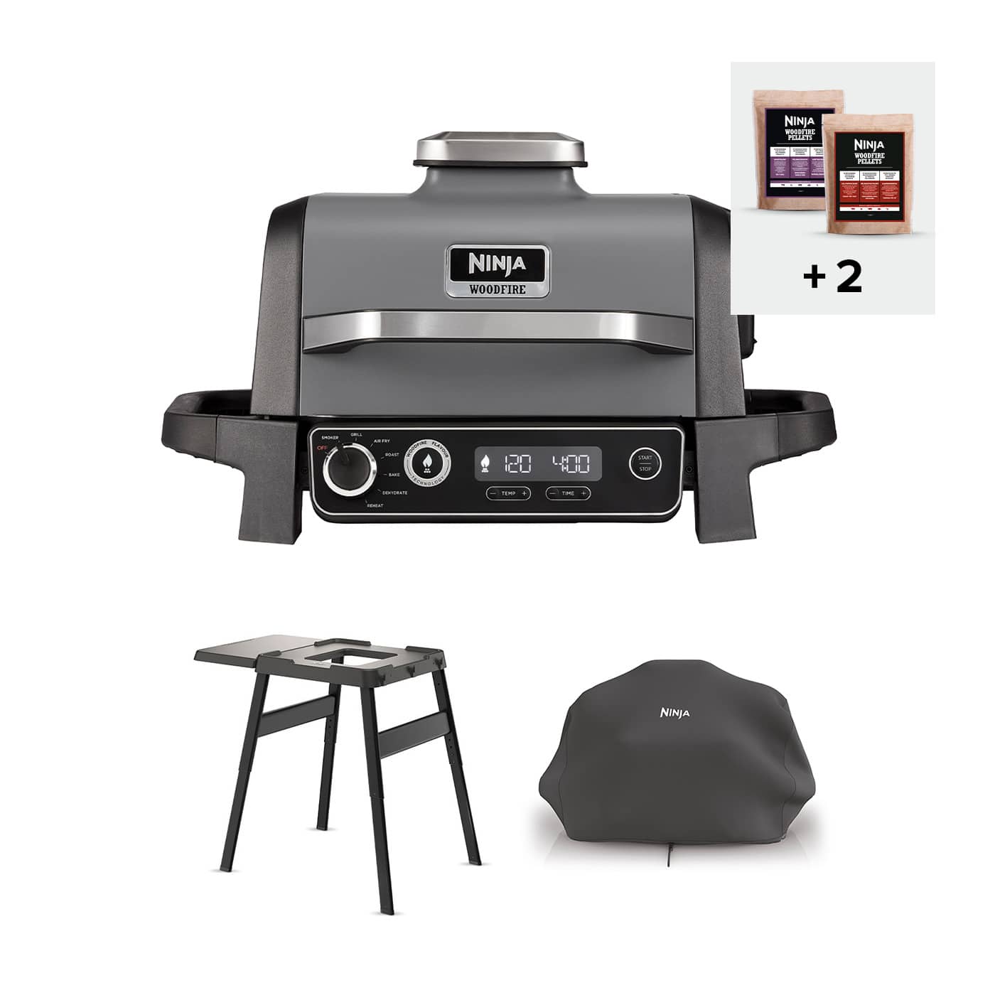 Barbecue elettrico e Affumicatore Ninja Woodfire con Custodia e Supporto OG701EUB product photo
