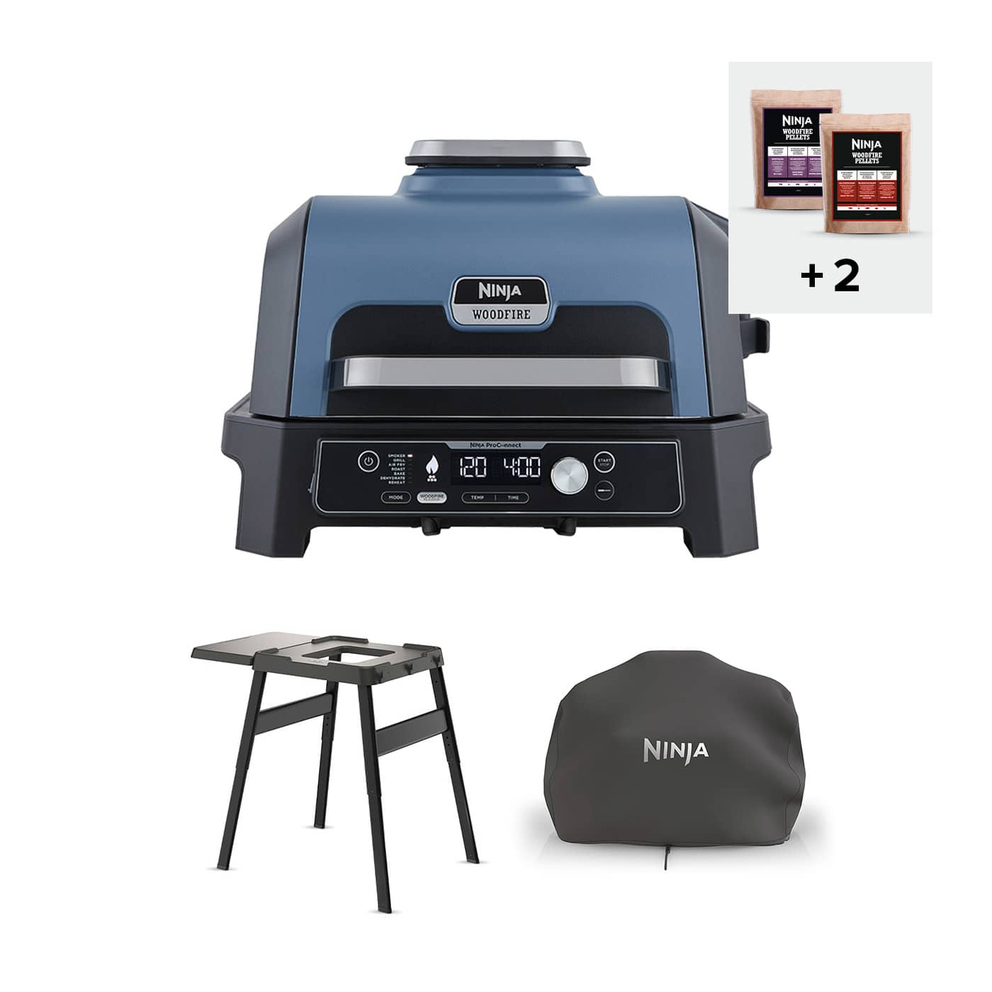 Barbecue elettrico e Affumicatore Ninja Woodfire Pro Connect XL con Custodia e Supporto OG901EUB product photo