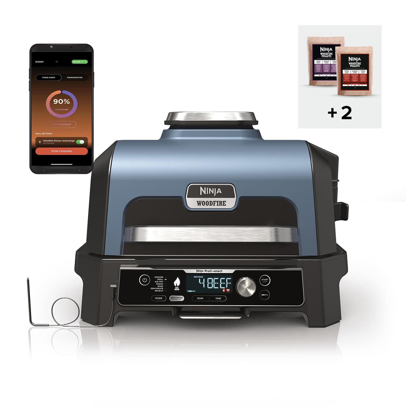 Barbecue elettrico e Affumicatore Ninja Woodfire Pro Connect XL OG901EU product photo