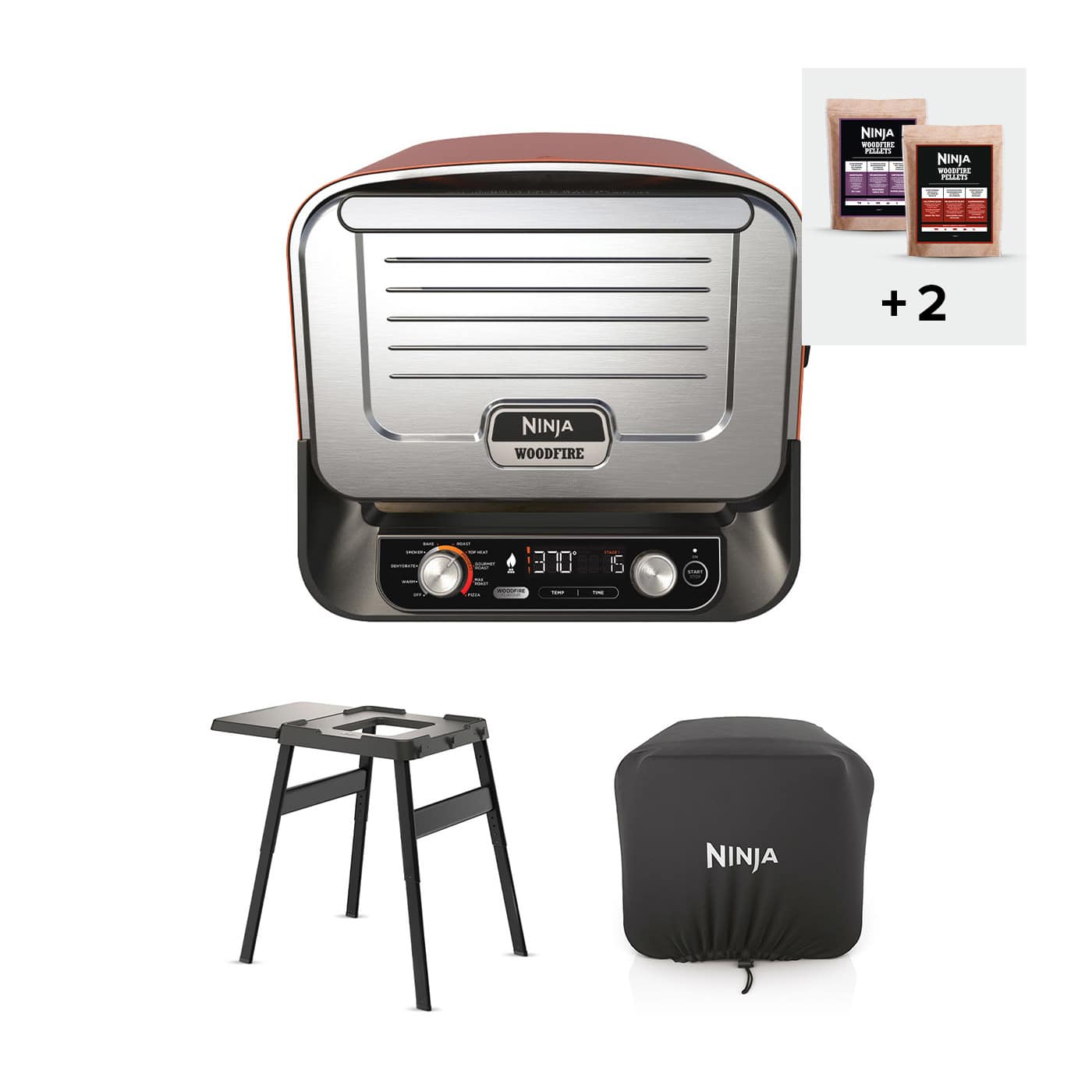 Forno elettrico da esterno e Affumicatore Ninja Woodfire con Custodia e Supporto OO101EUB product photo