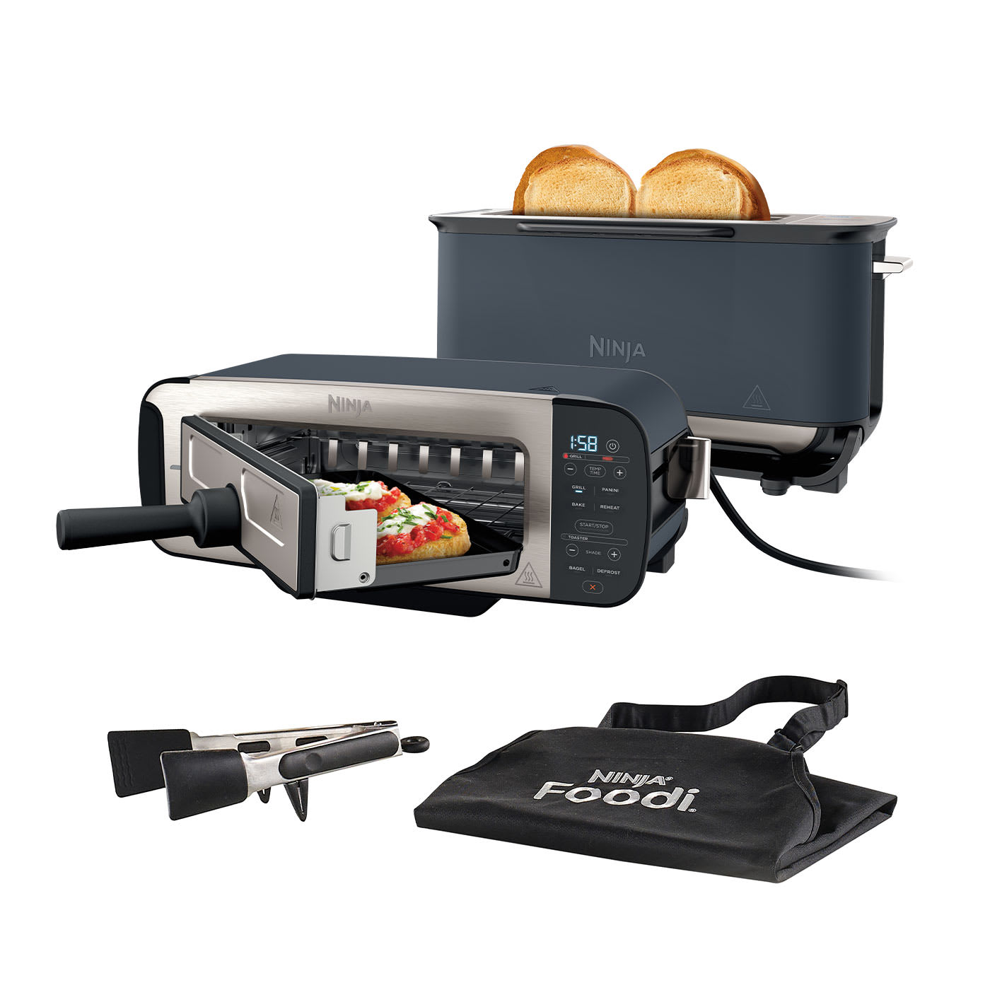 Grille-pain, gril et presse à panini Ninja Foodi 3-en-1 Cyber Space Bleu ST200EUCYD photo du produit