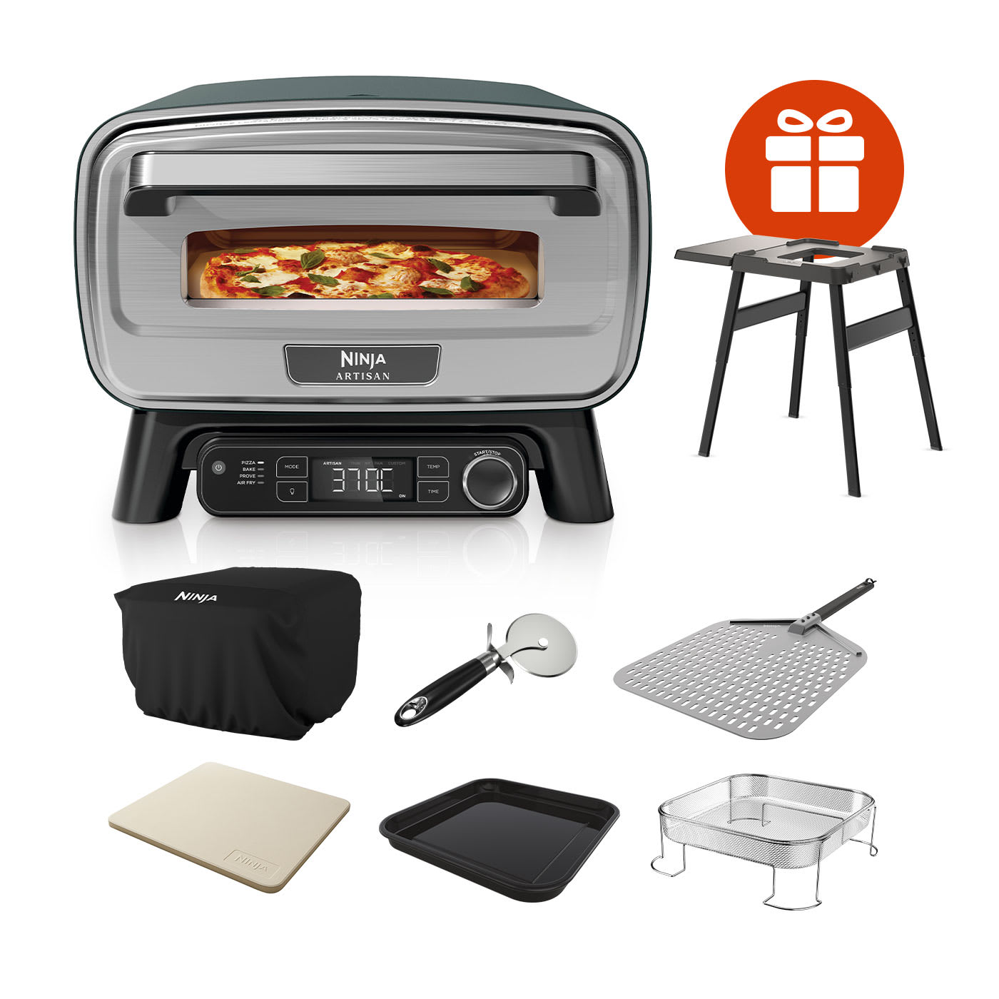 Forno elettrico per pizza e friggitrice ad aria da esterno Ninja Artisan Verde scuro MO201EUDB product photo