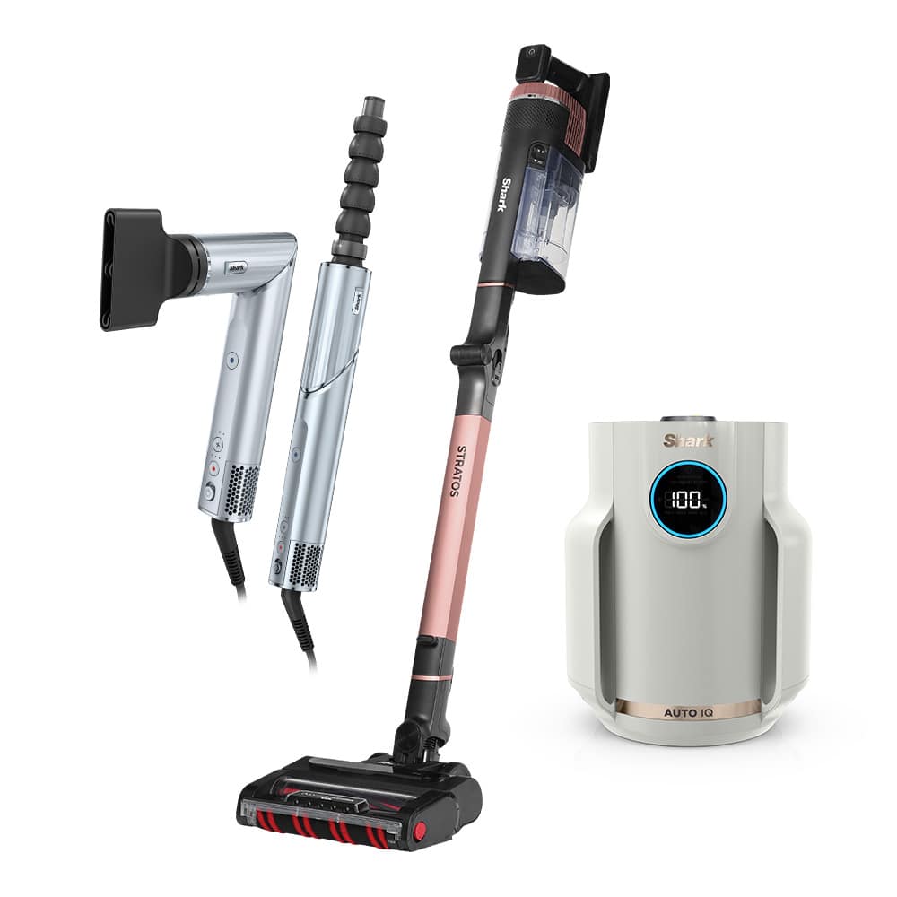 Selection of Shark products including hard floor, Cordless vacuums