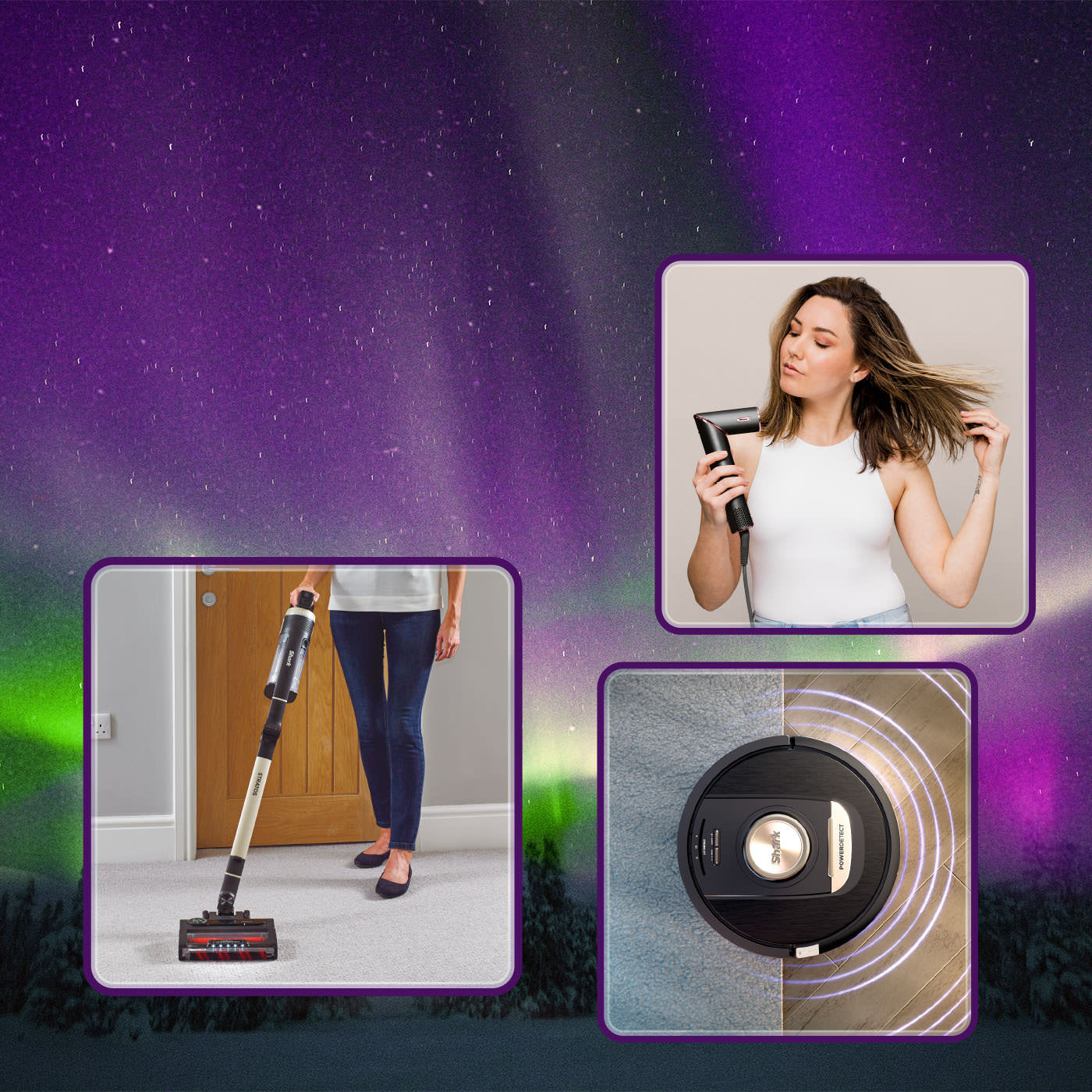 Bild av Shark IP3251UKT Power Detect-dammsugare, en närbild av den främre rotoborsten är i bakgrunden.