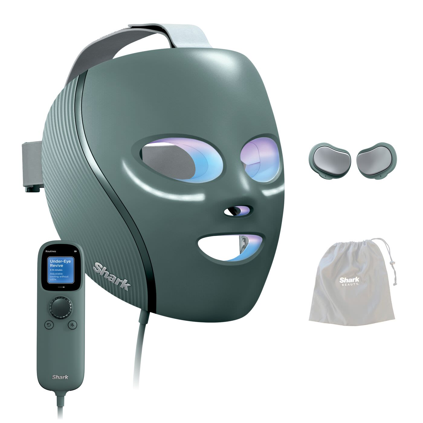 Shark CryoGlow Under-Eye Cooling & LED Anti-Ageing & Blemish Repair Mask FW312UKSG - Sage product photo