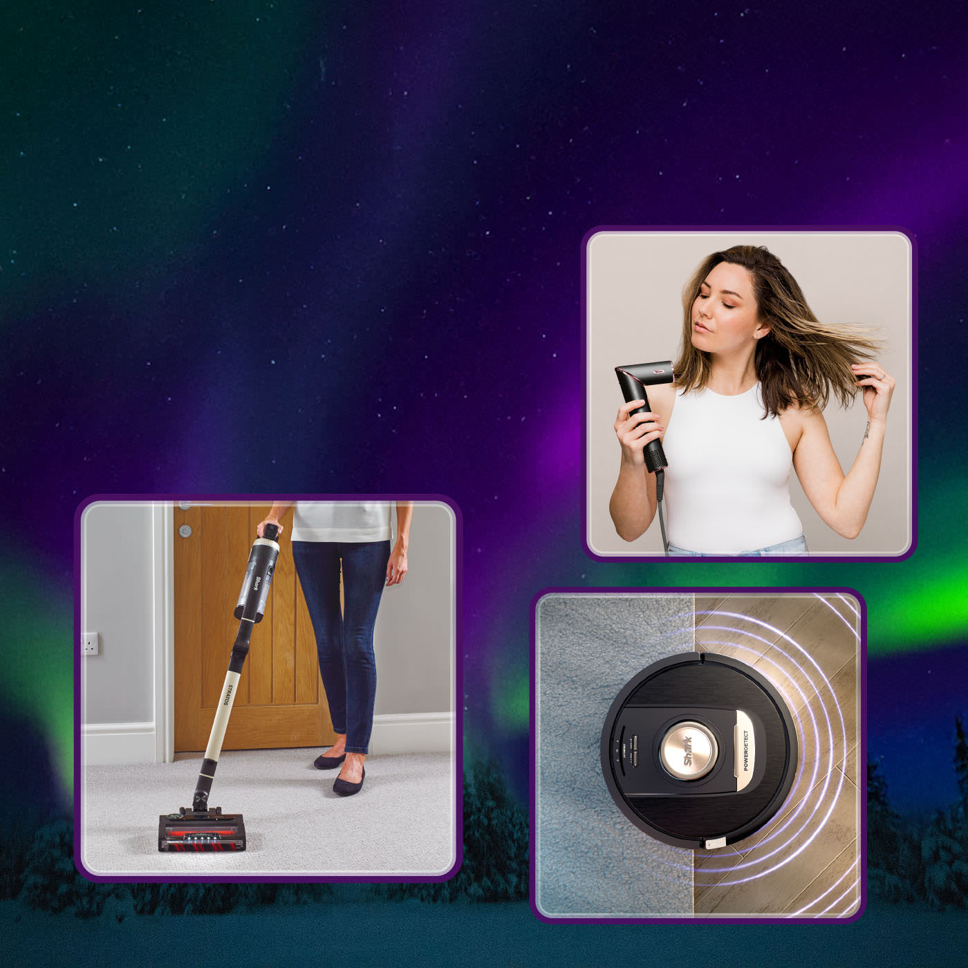 Bild av Shark IP3251UKT Power Detect-dammsugare, en närbild av den främre rotoborsten är i bakgrunden.