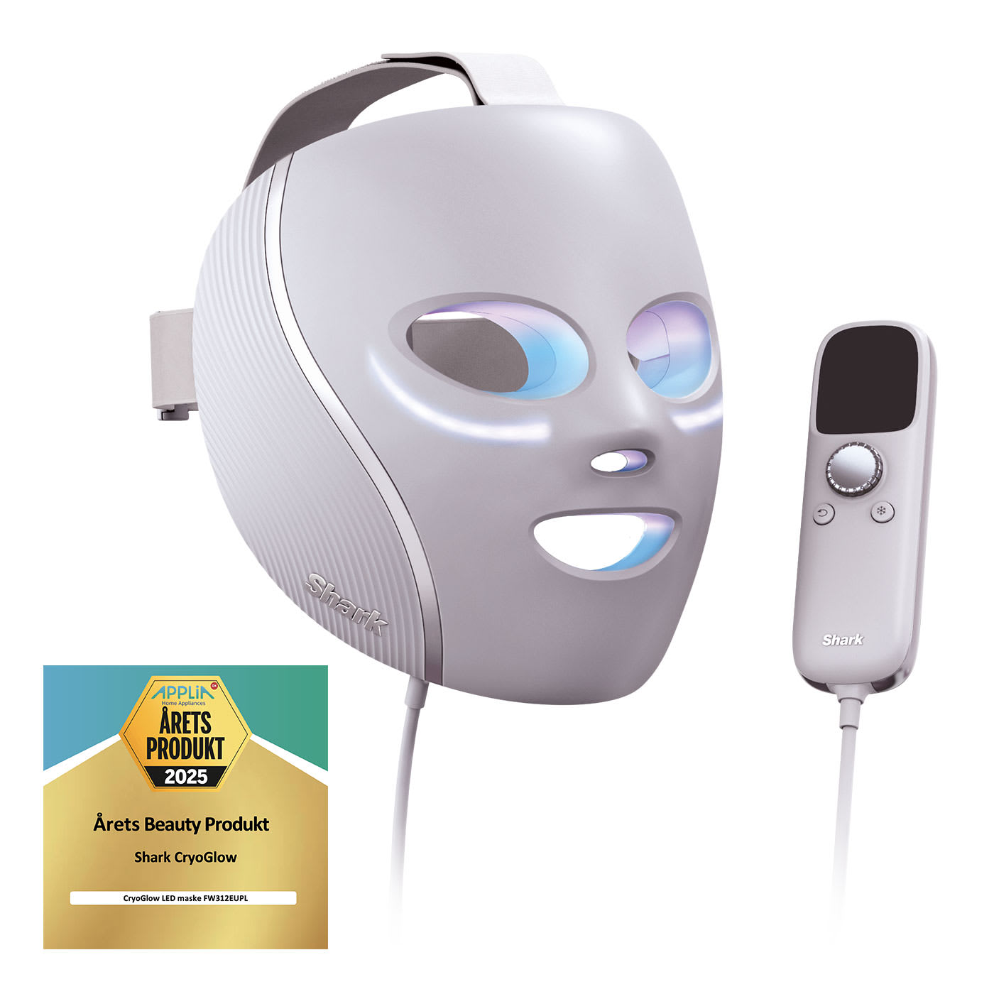 Shark CryoGlow køling under øjnene + LED-maske – kølig lilla FW312EUPL produktfoto