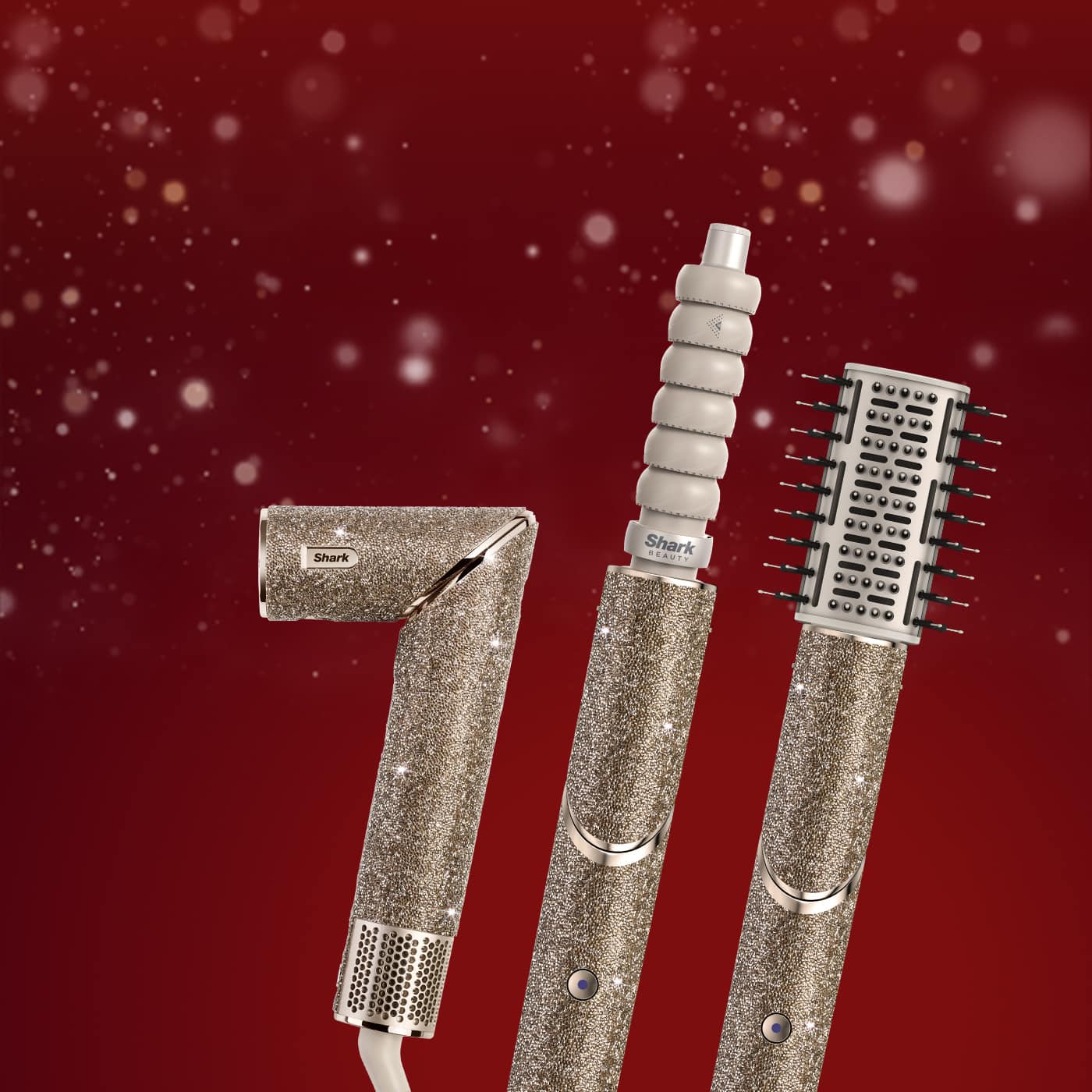 Billede af Shark IP3251UKT Power Detect-støvsugeren, en nærbillede af den forreste rotorbørste er i baggrunden.