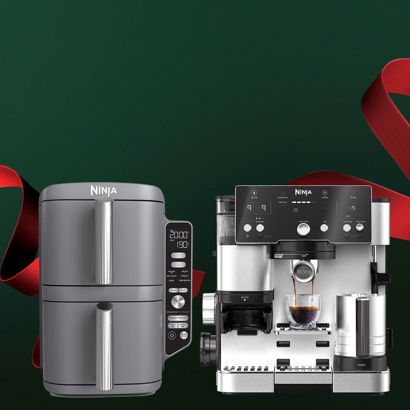 Een afbeelding met een airfryer, blender en koffiemachine