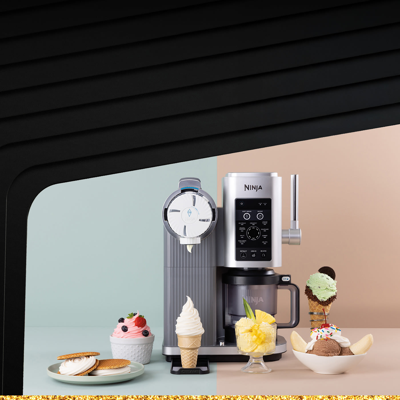 Een afbeelding met een airfryer, blender en koffiemachine