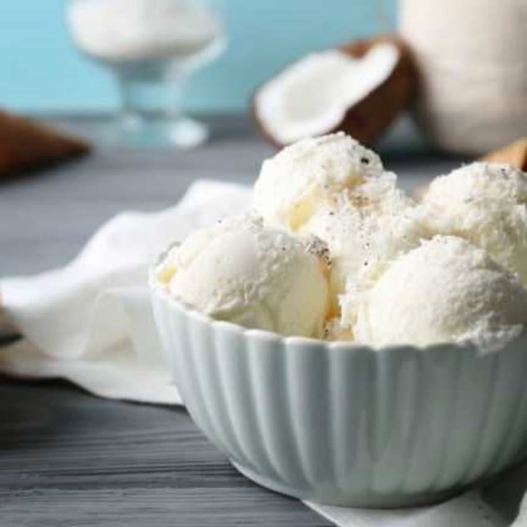 Bowl of Dairy-Free Vanilla Coconut Ice Cream